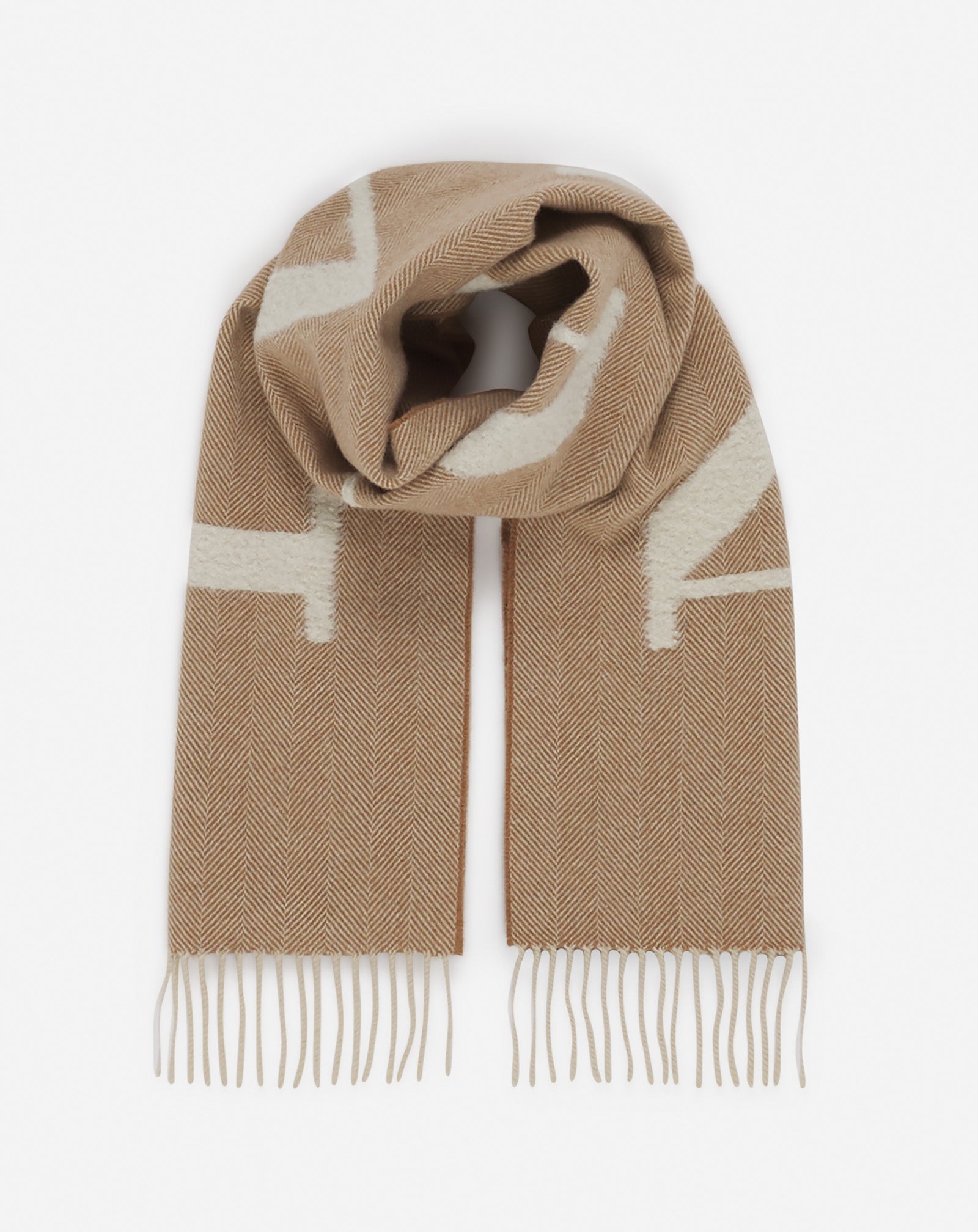 LANVIN SIGNATURE FRINGED WOOL SCARF