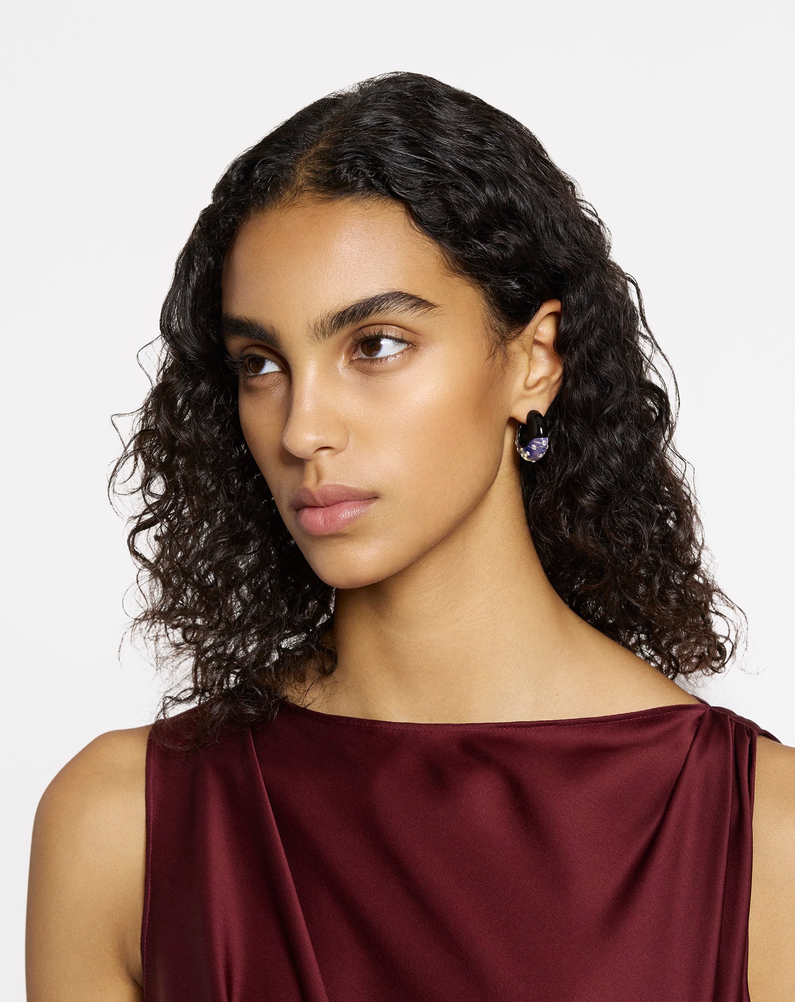 FARGO RHINESTONE LARGE HOOP EARRINGS