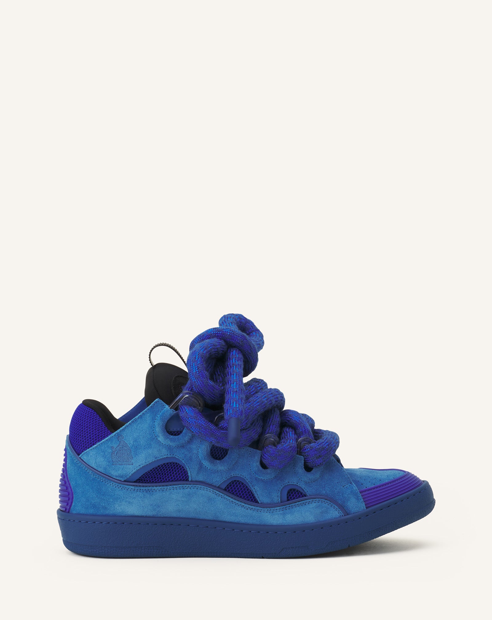 CURB SNEAKERS IN LEATHER WITH SNAKE LACES