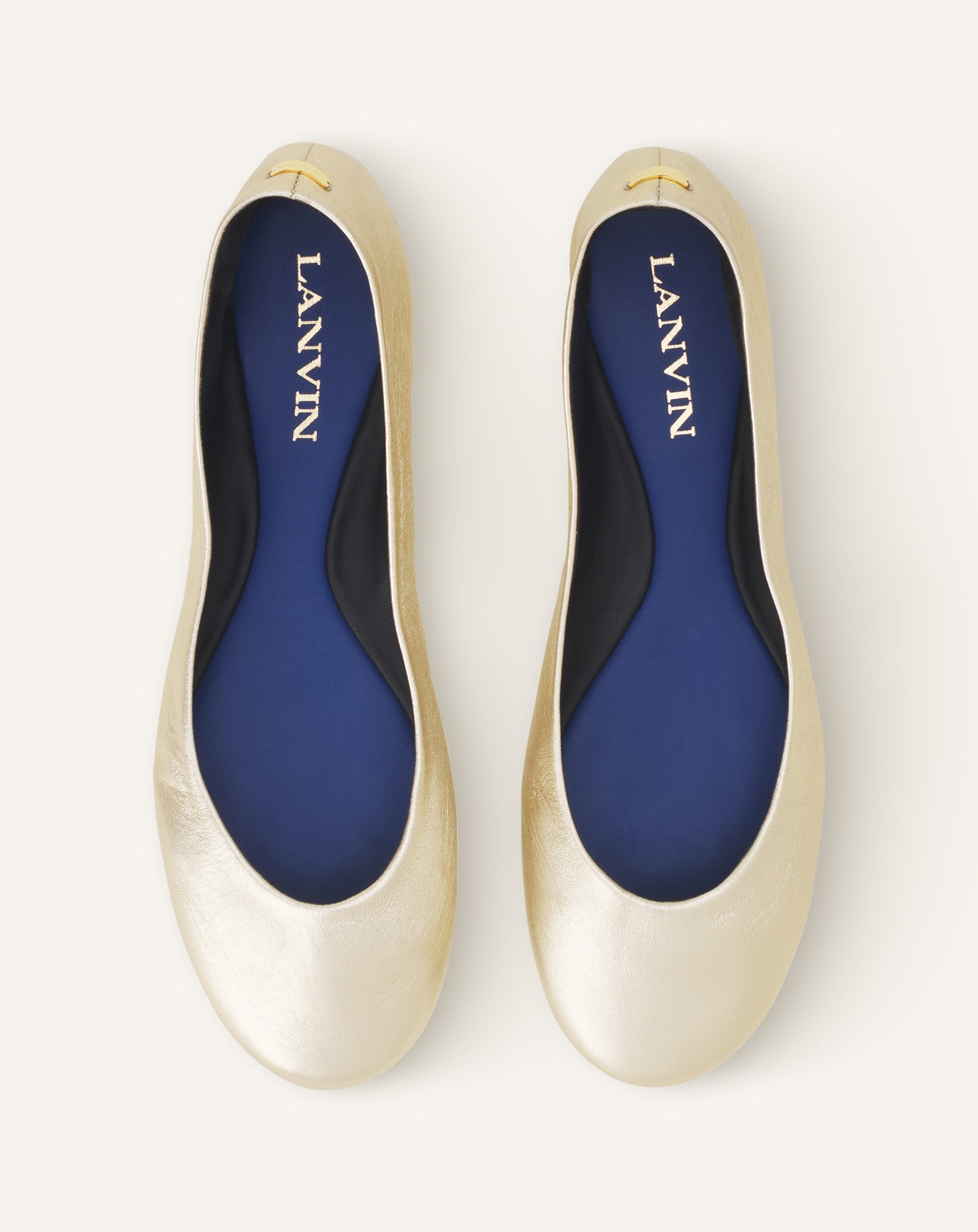 THE BALLERINA FLAT IN METALLIC LEATHER