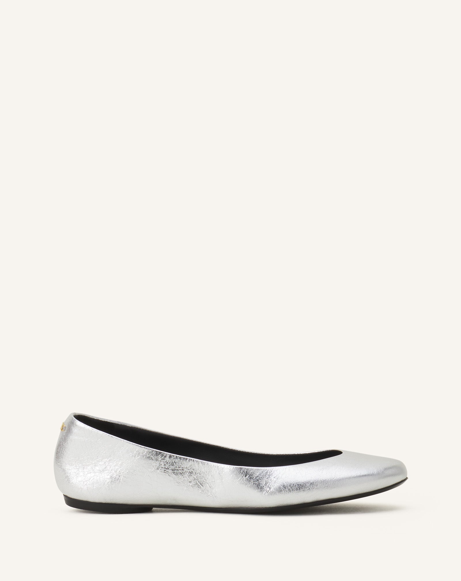 THE BALLERINA FLAT IN METALLIC LEATHER