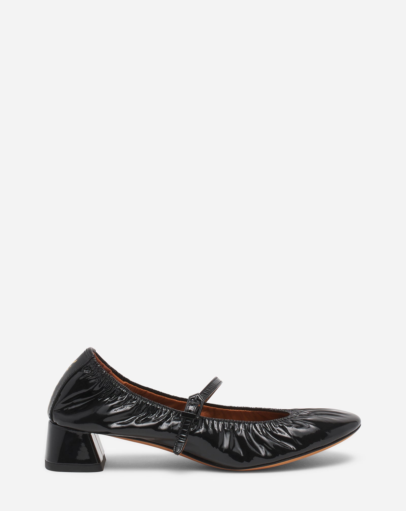 HEELED MARY JANE IN GLOSSY LEATHER