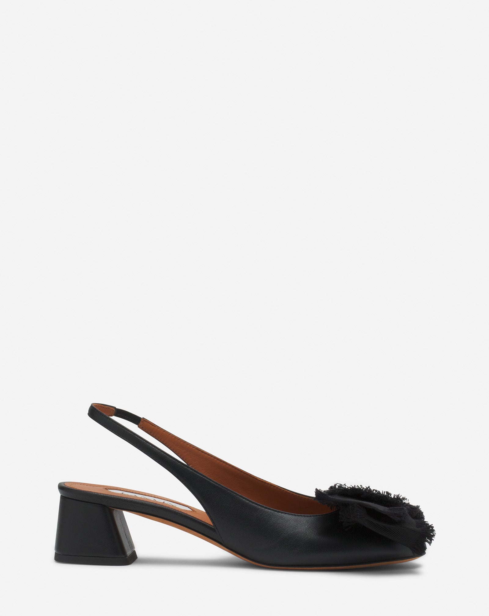 LEATHER HEELED SLINGBACK BALLERINA