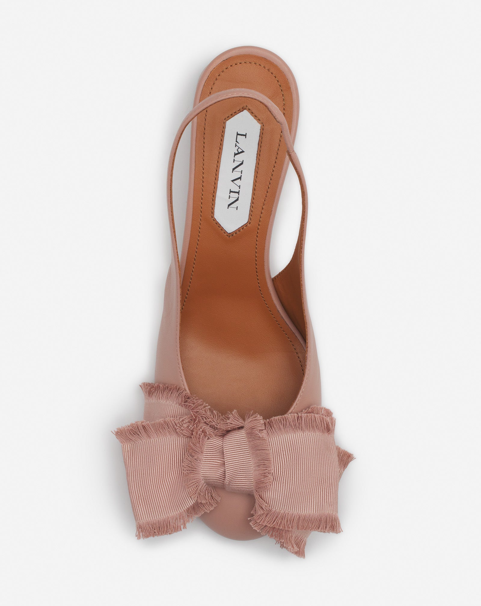 LEATHER HEELED SLINGBACK BALLERINA