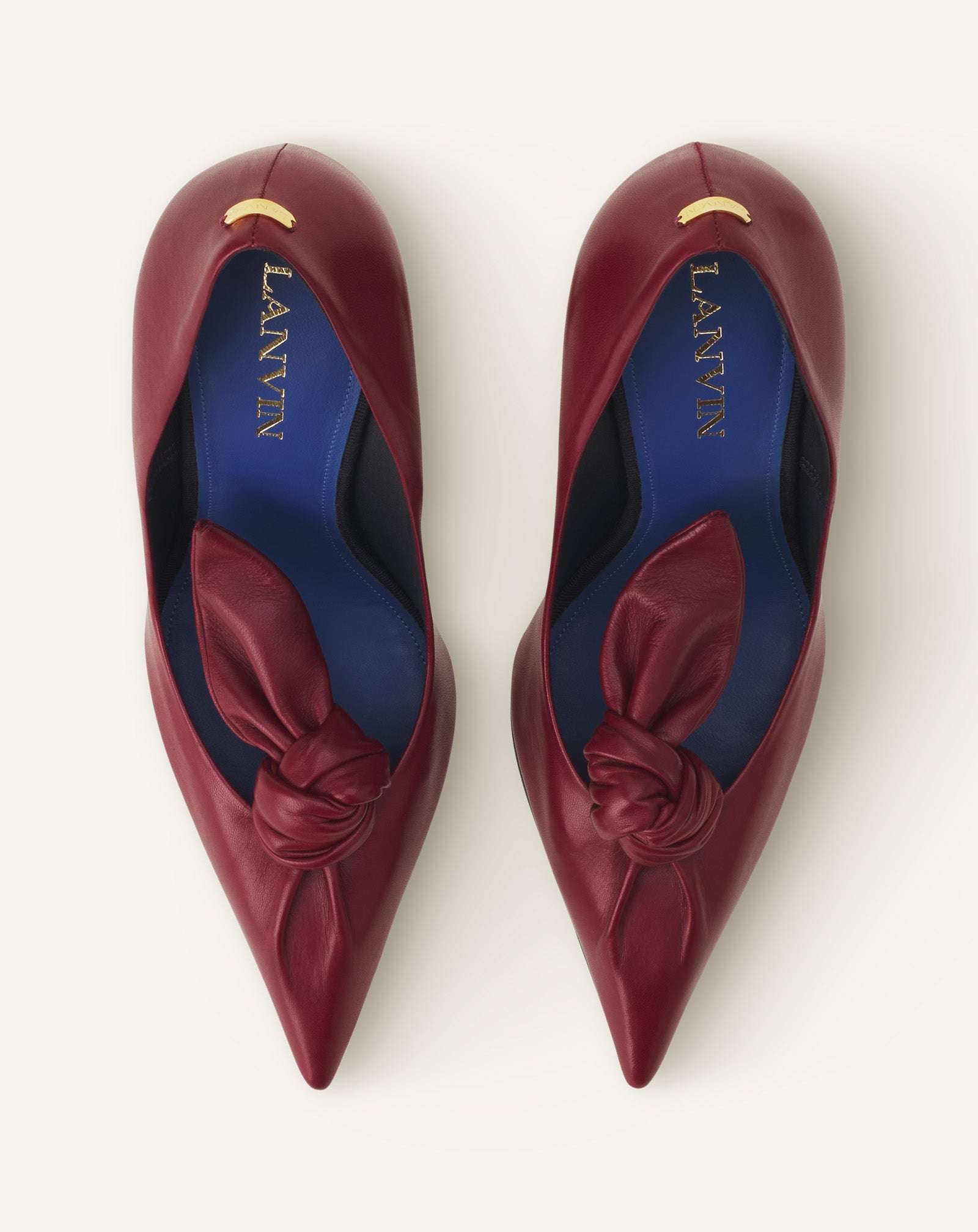 MIDNIGHT STEP LEATHER BOW PUMP