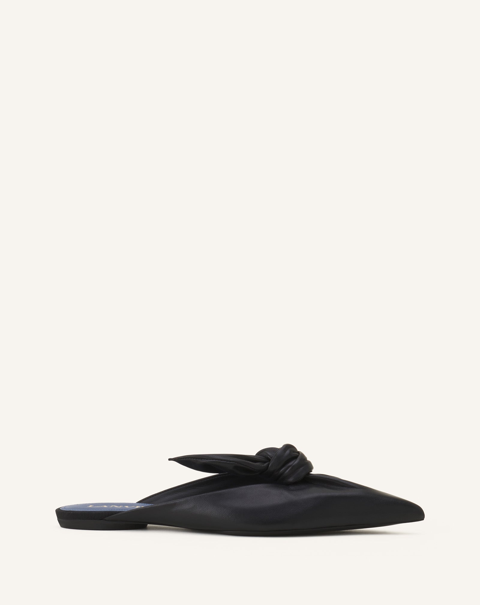 MIDNIGHT STEP MULE WITH A LEATHER BOW