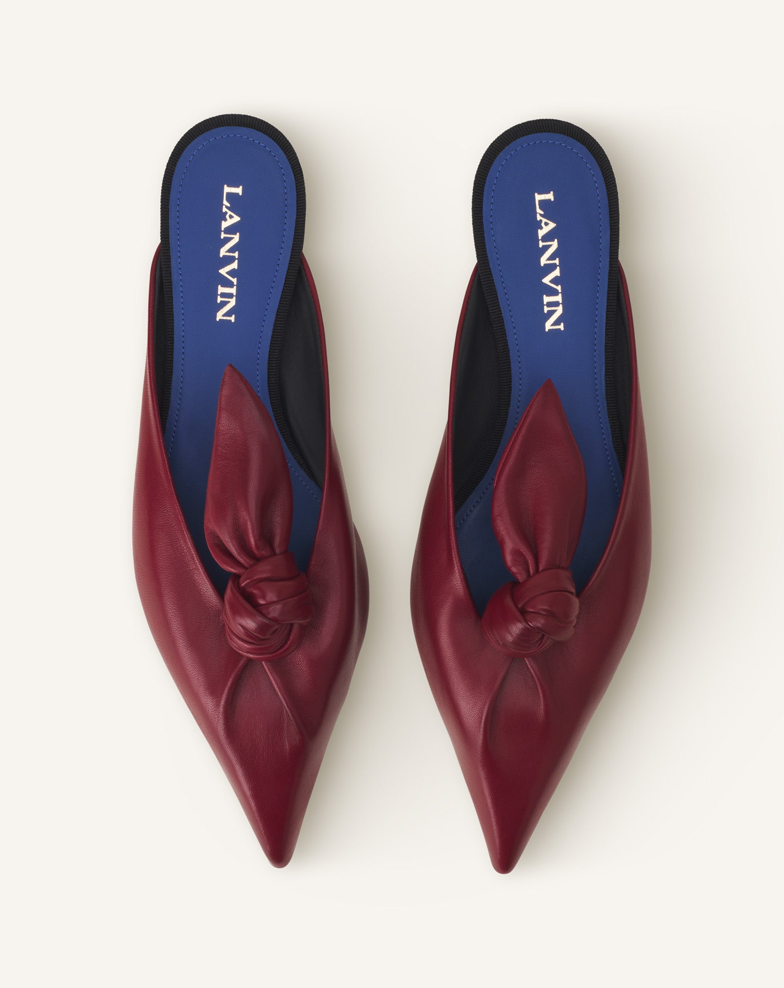 MIDNIGHT STEP LEATHER BOW MULE