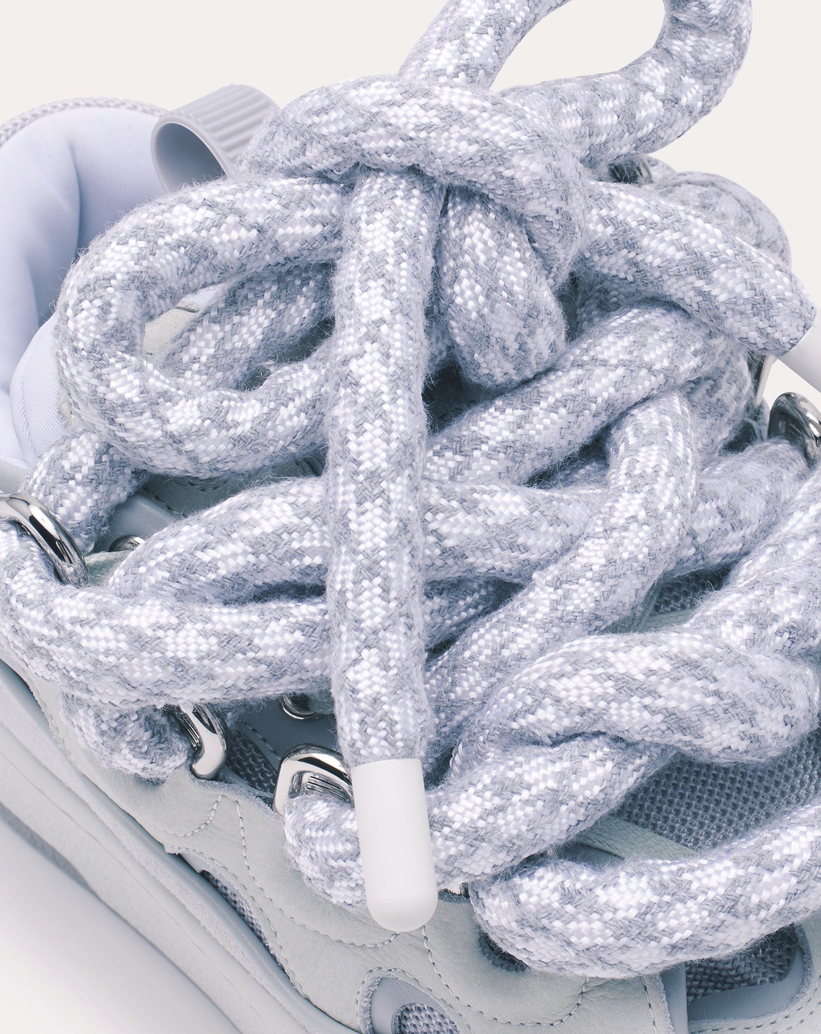 CURB SNEAKERS IN LEATHER WITH SNAKE LACES