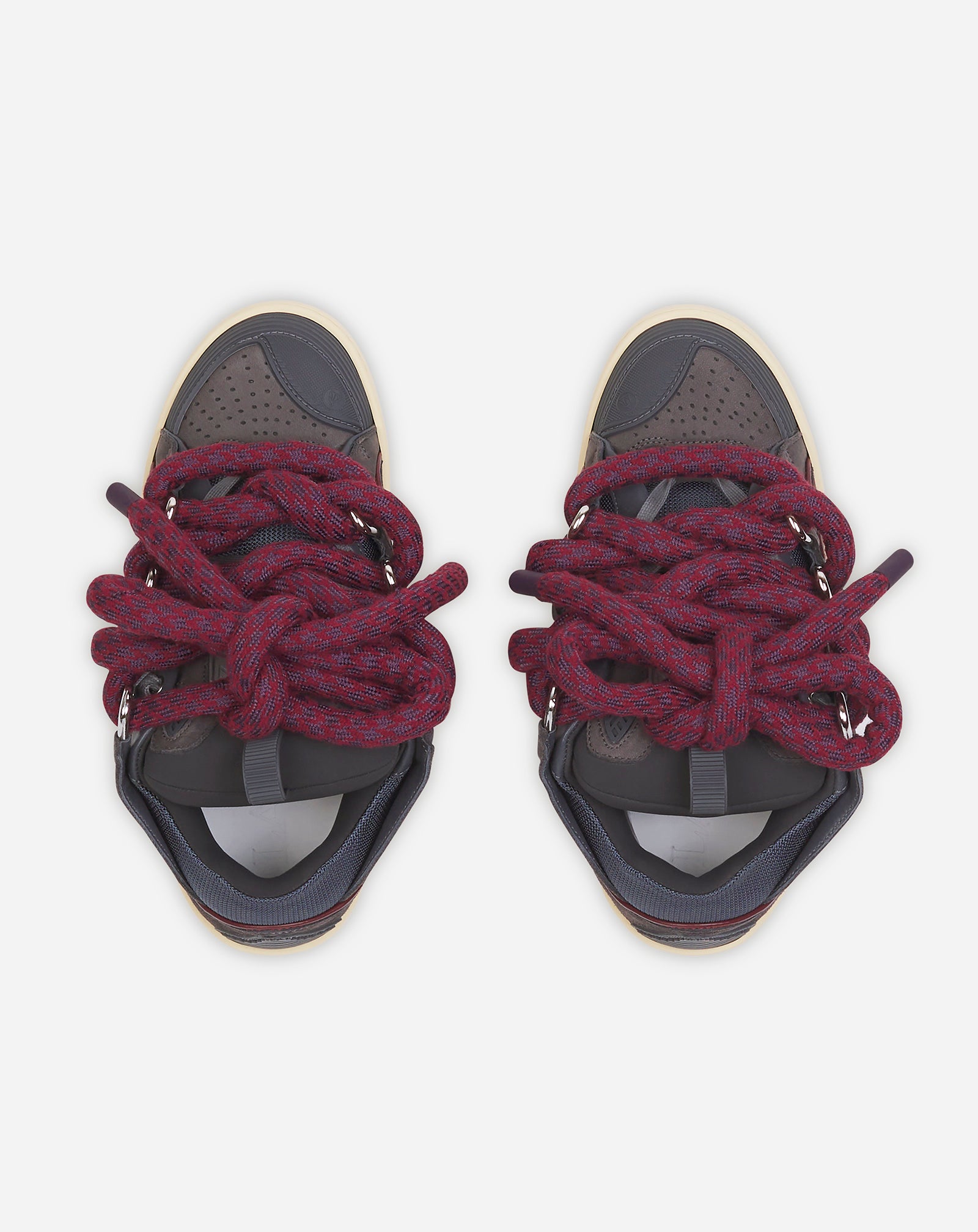 CURB SNEAKERS IN LEATHER WITH SNAKE LACES