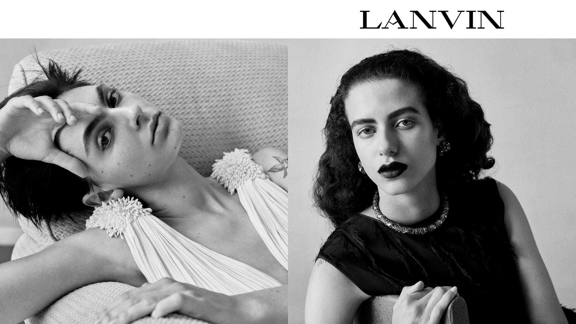Lanvin models in black and white