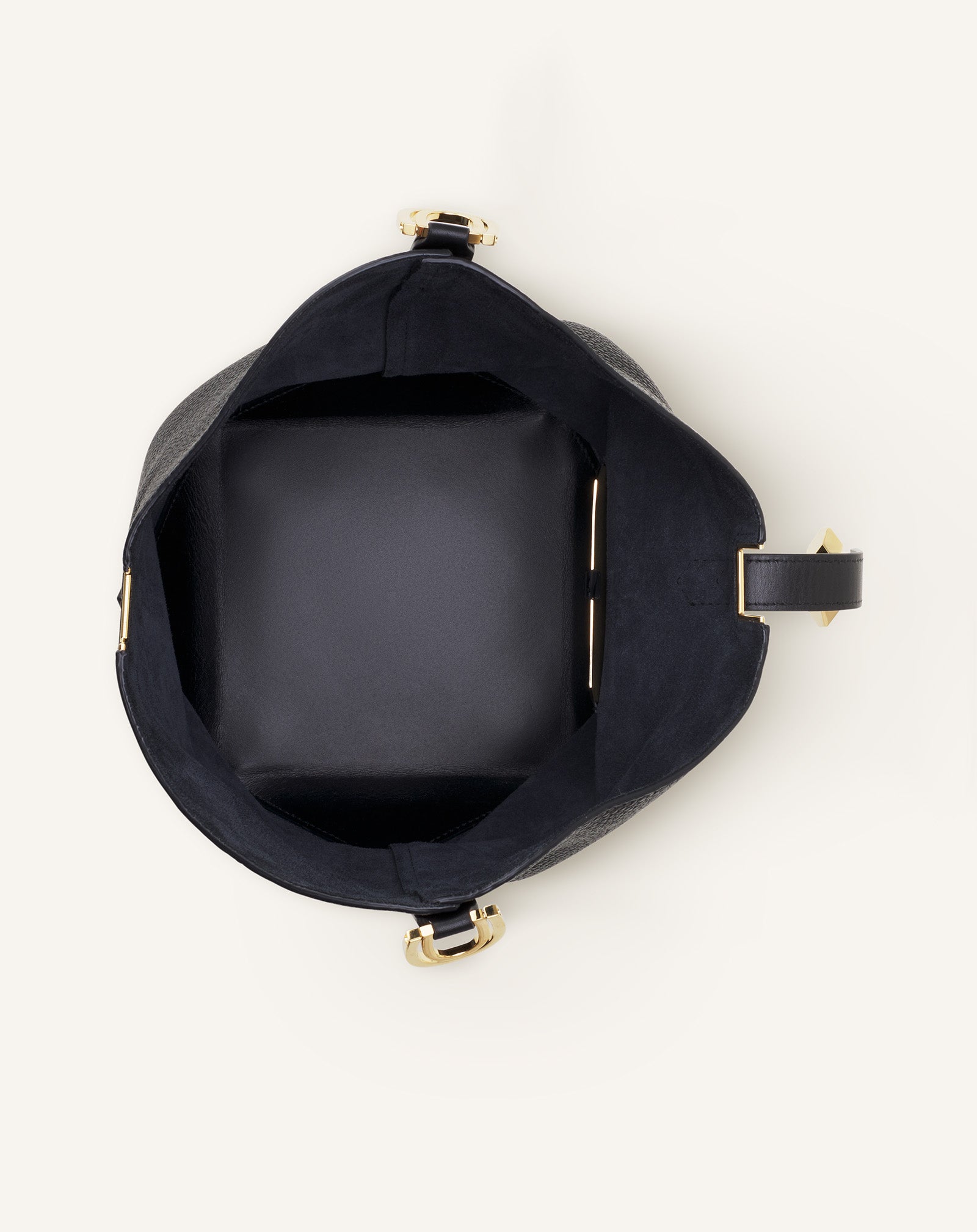 CATCH BY LANVIN MEDIUM BUCKET BAG IN GRAINED LEATHER