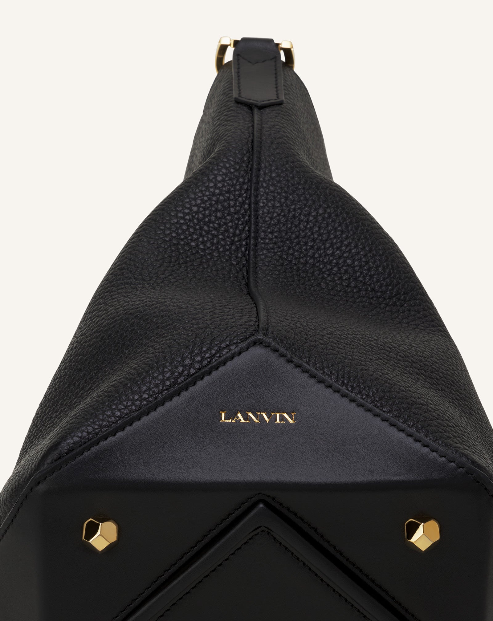 CATCH BY LANVIN MEDIUM BUCKET BAG IN GRAINED LEATHER