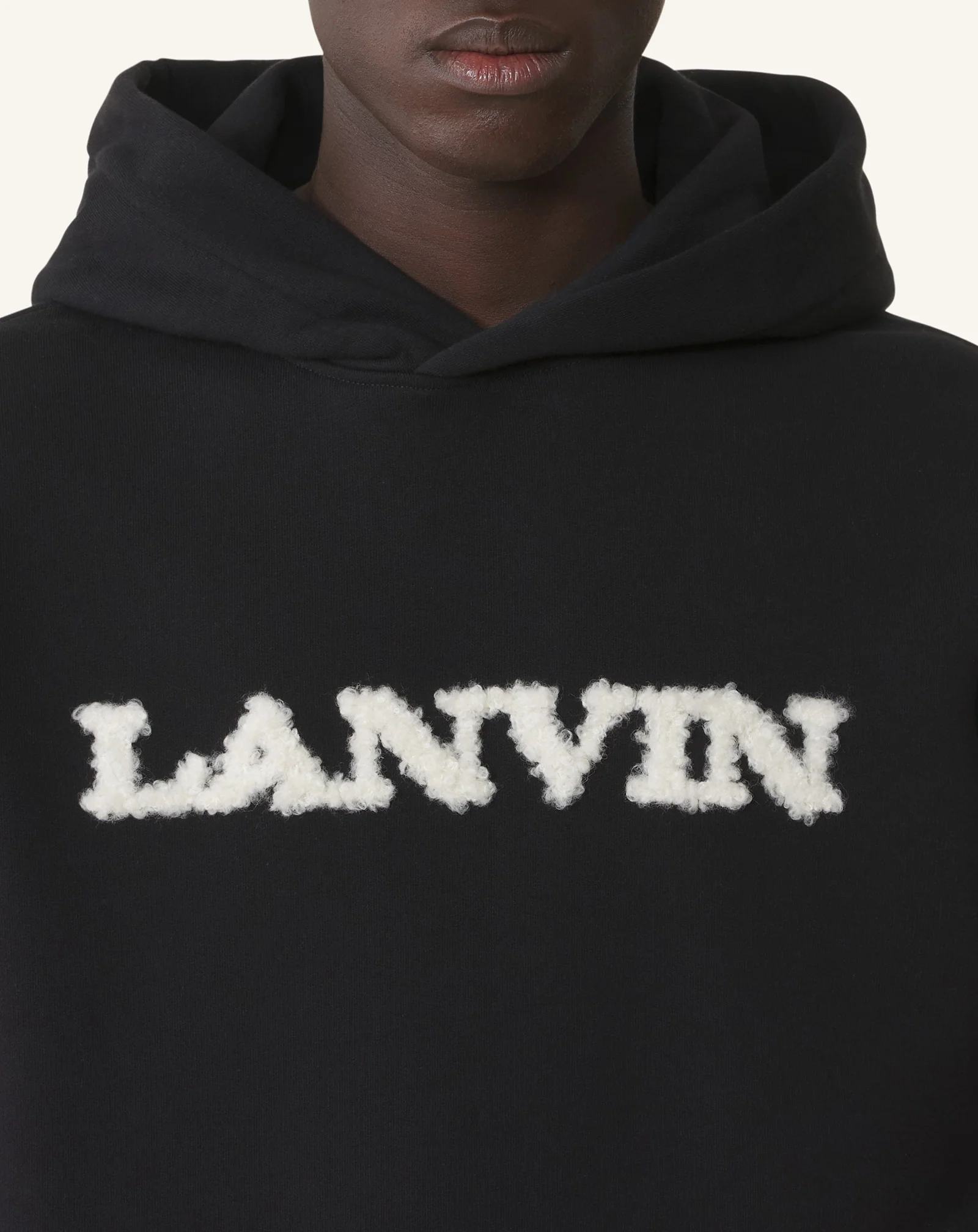 LANVIN SHEARLING COTTON HOODIE