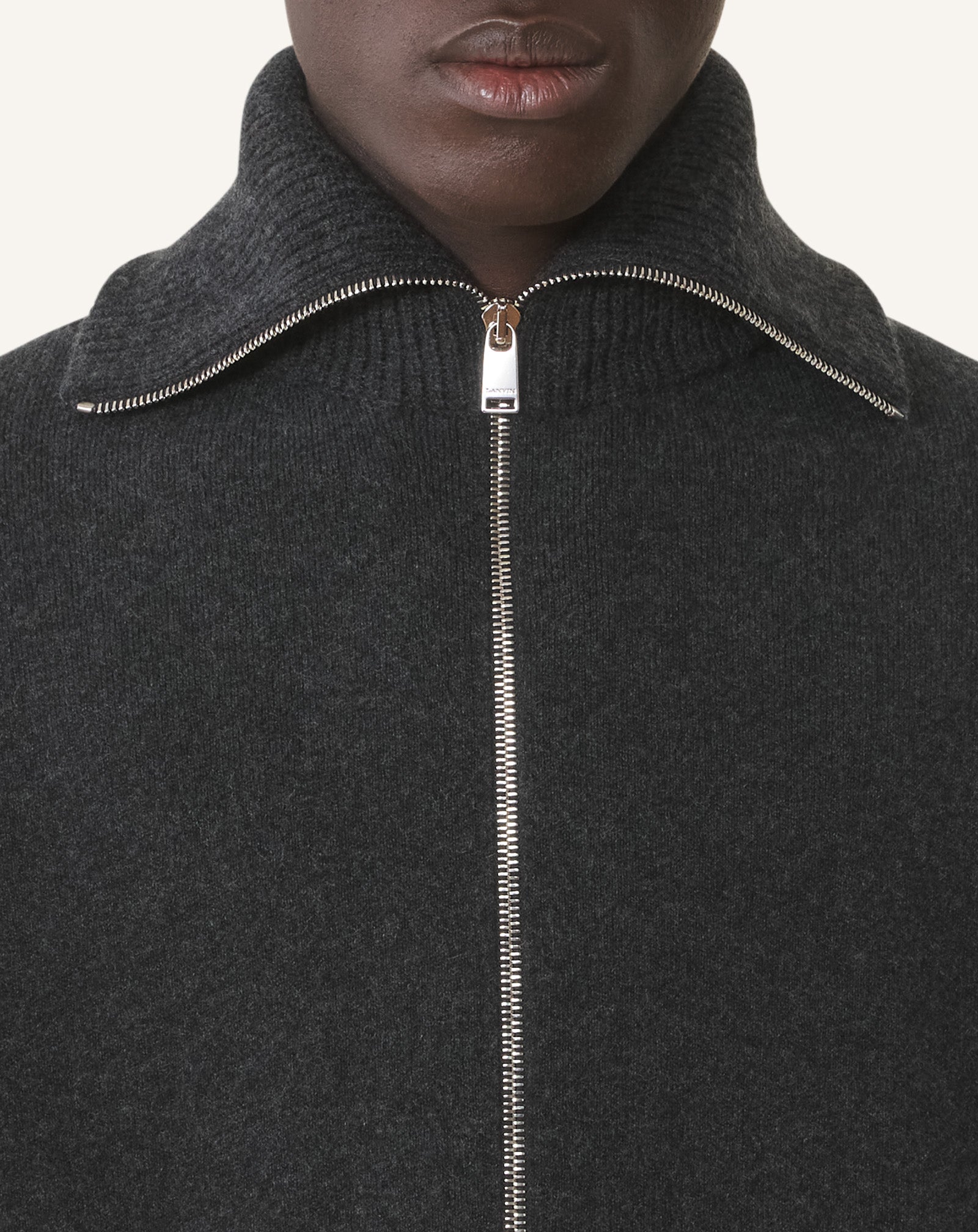 CASHMERE ZIP CARDIGAN