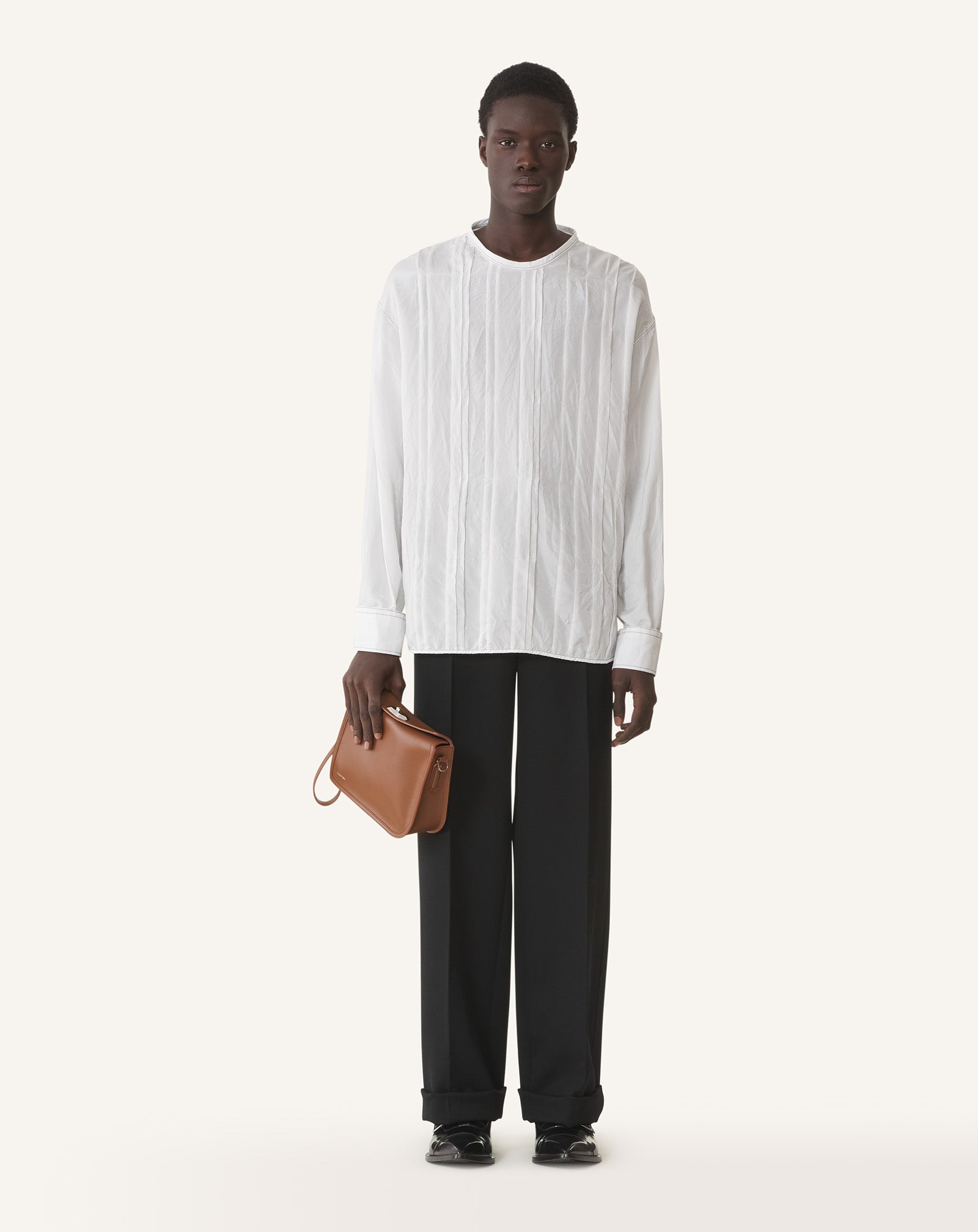 PLEATED SILK TOP