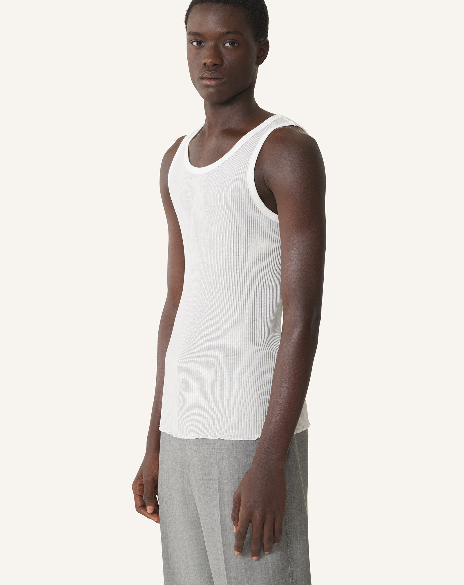 PLEATED JERSEY TANK TOP