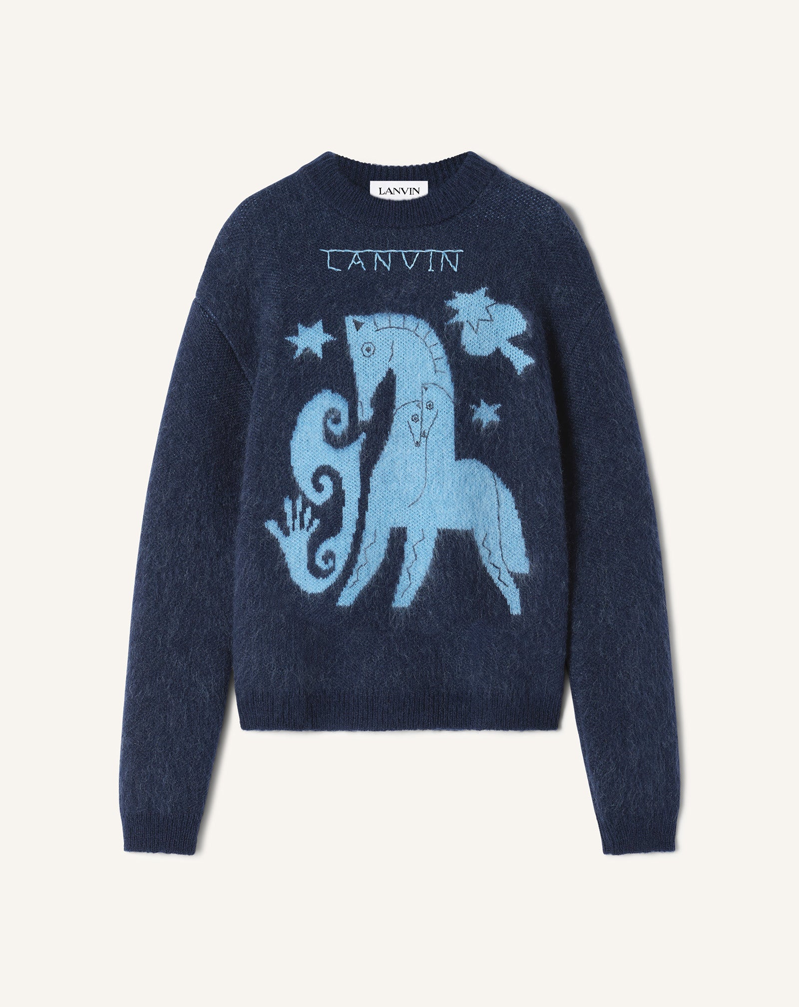 BLUE LUNAR YEAR JACQUARD MOHAIR SWEATER