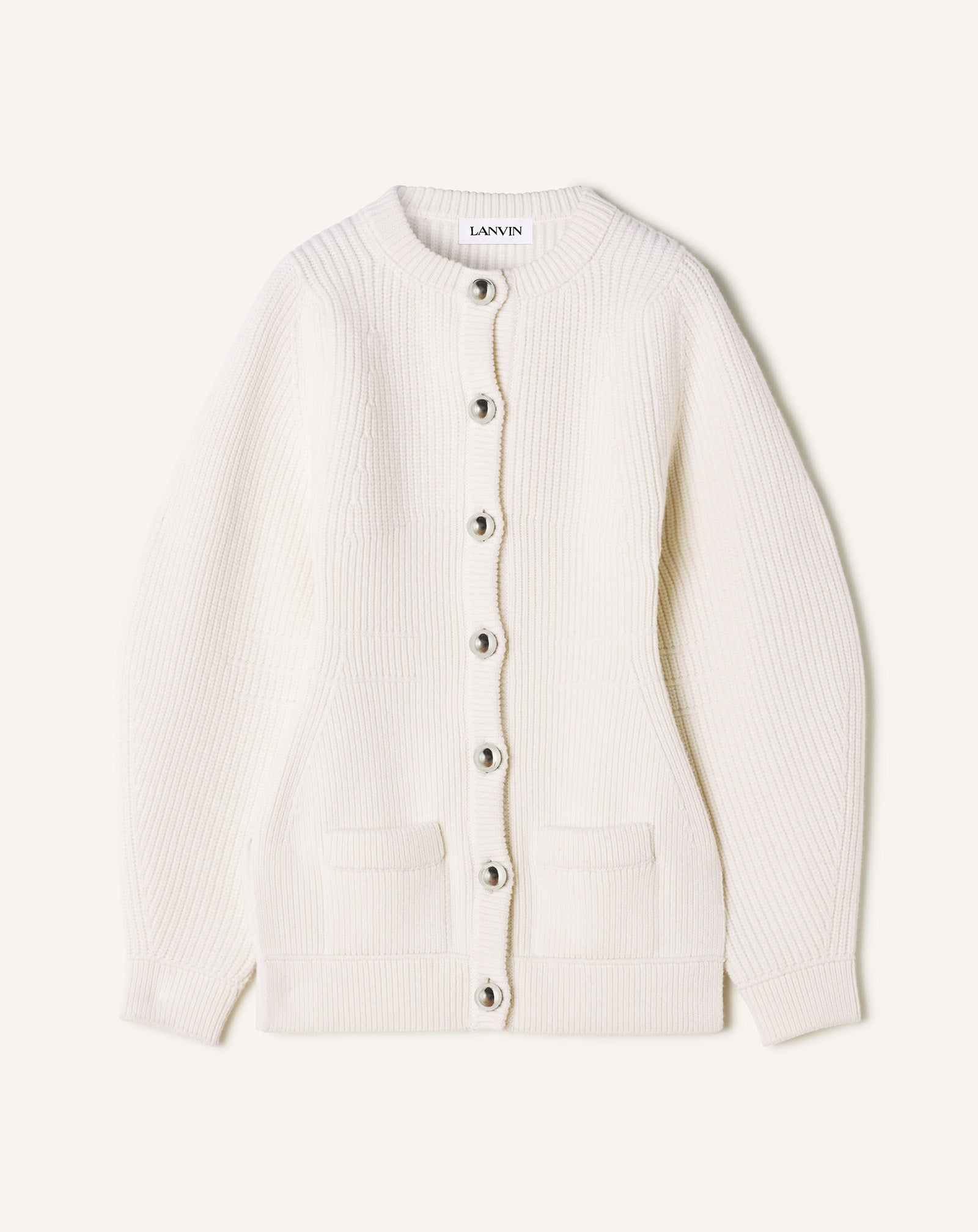 WOOL RIBBED CARDIGAN