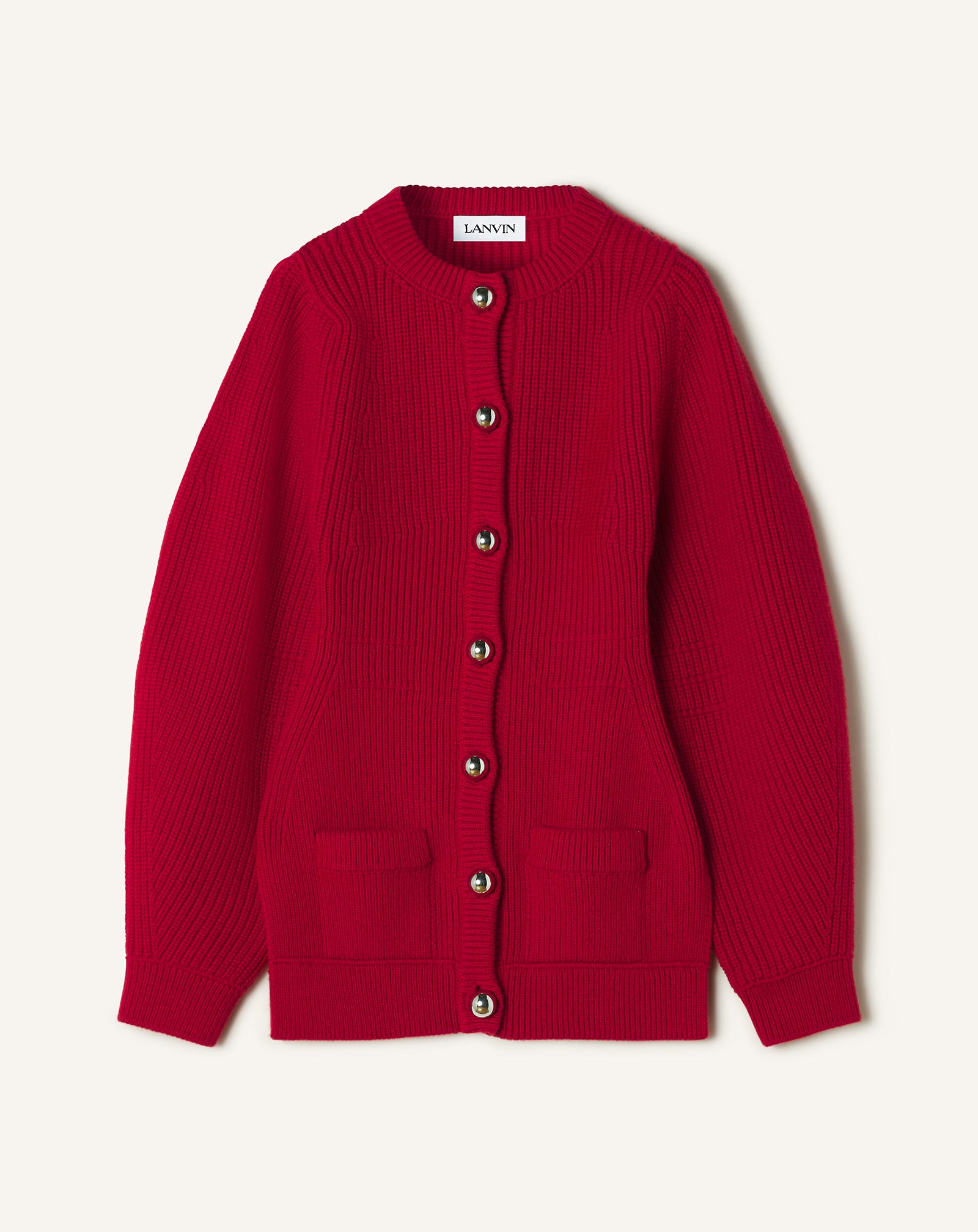 WOOL RIBBED CARDIGAN