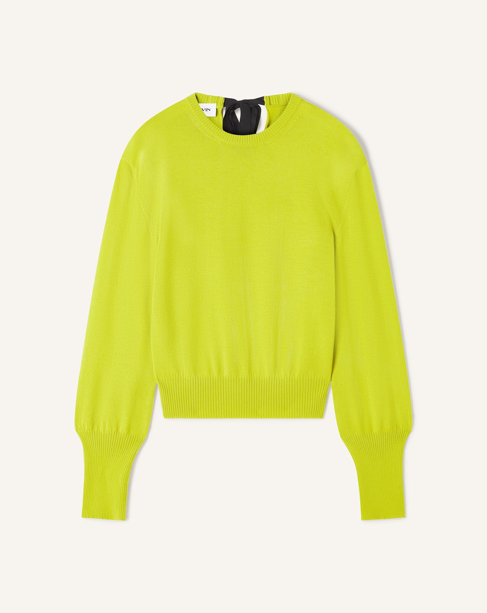 WOOL SWEATER WITH GROSGRAIN DETAIL