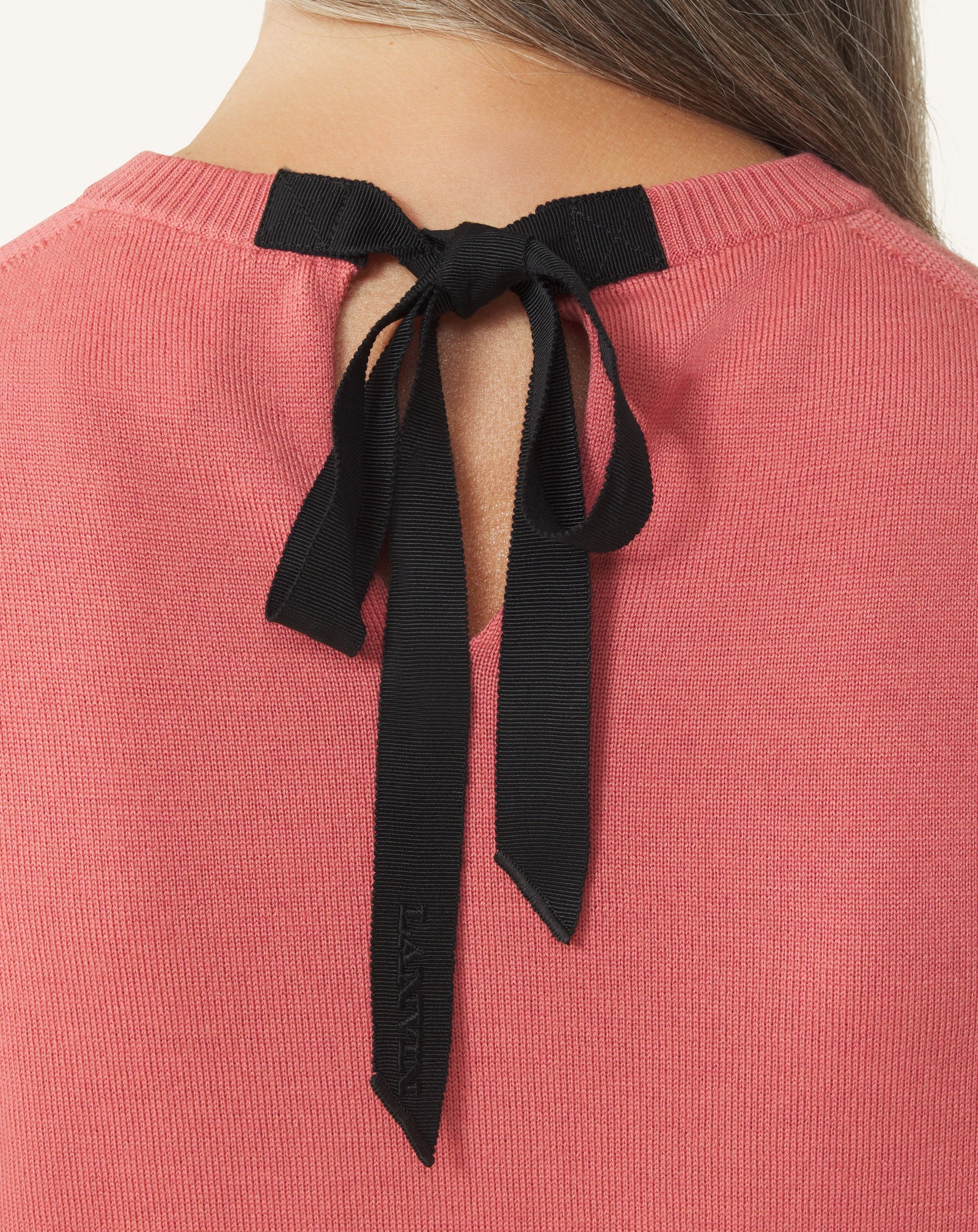 WOOL SWEATER WITH GROSGRAIN DETAIL