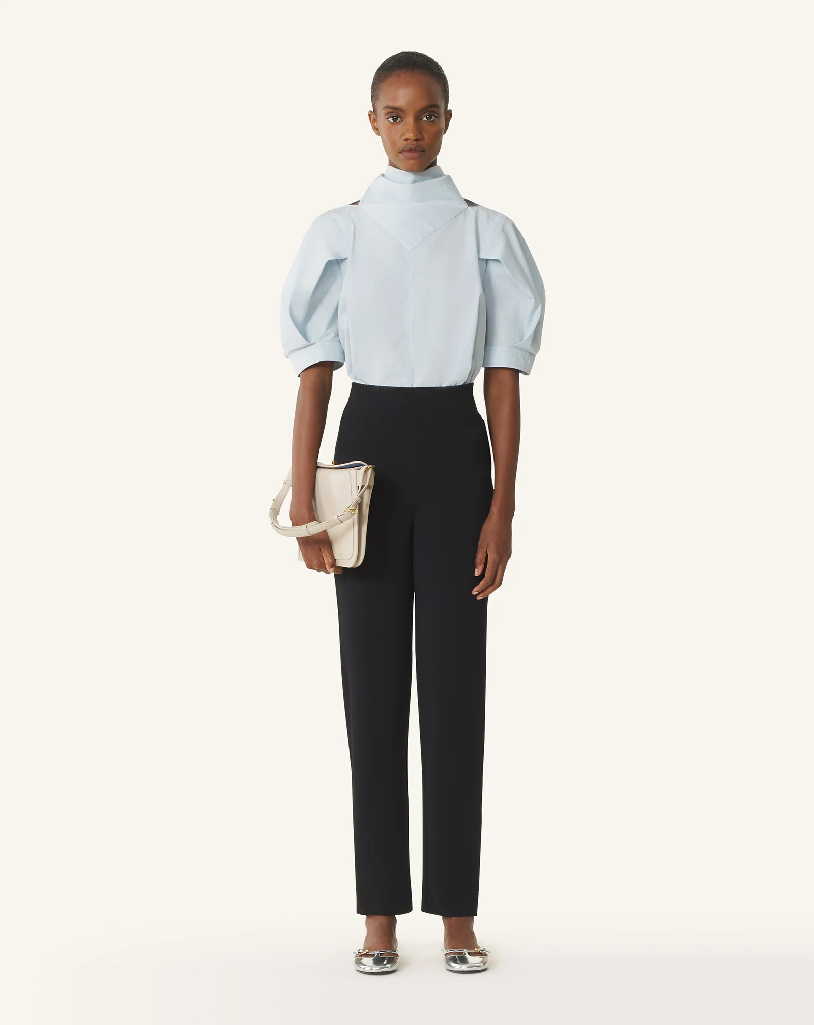 SCARF TOP IN COTTON POPLIN