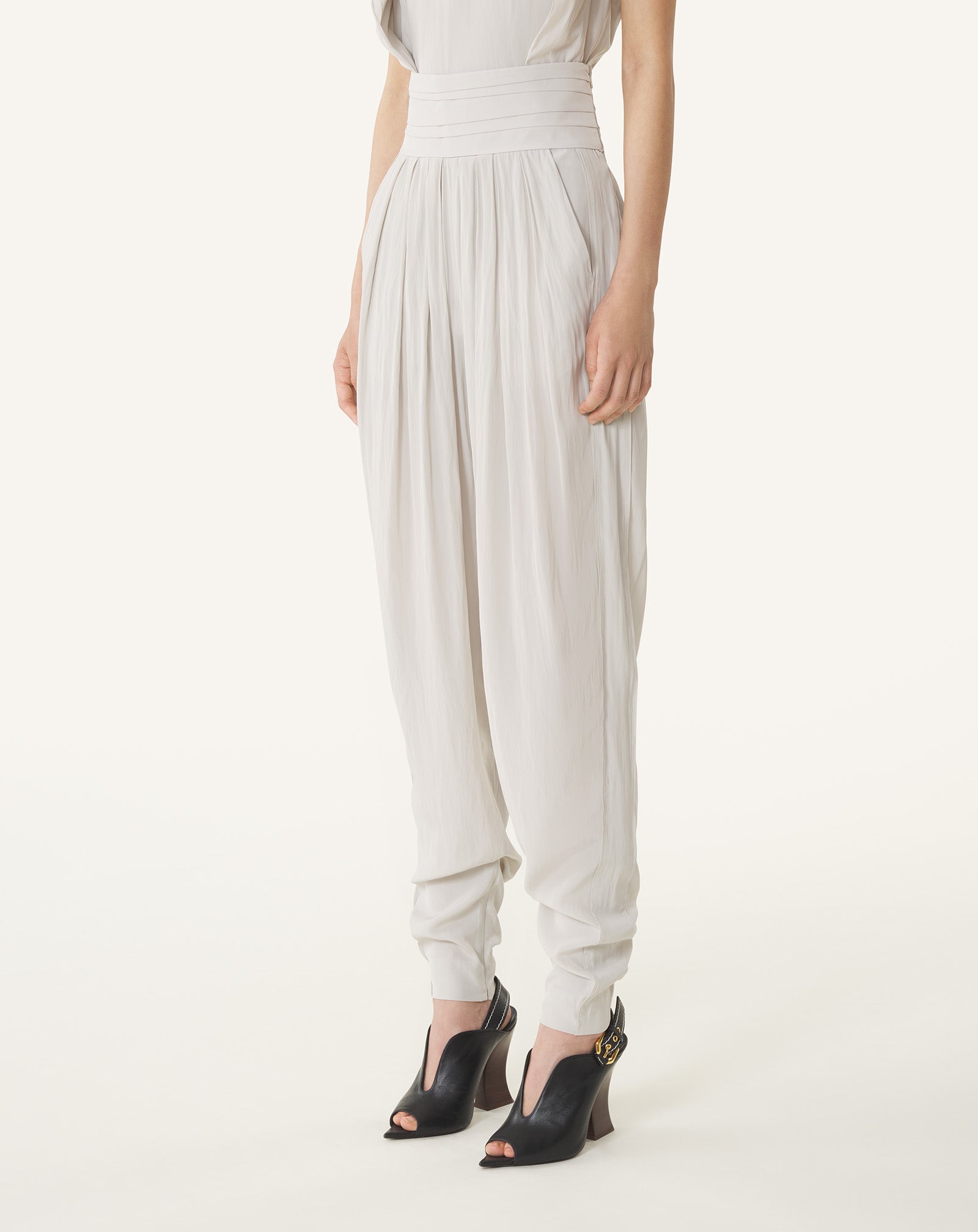 DRAPED CHARMEUSE PANTS