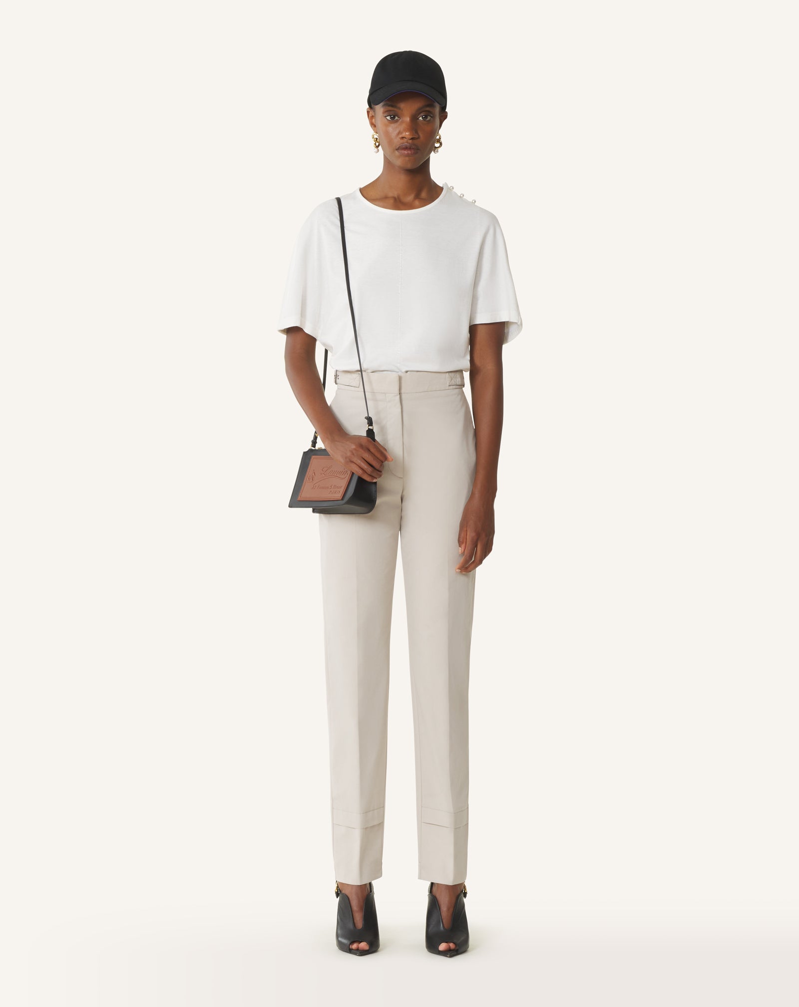 CAPE-EFFECT T-SHIRT IN COTTON AND SILK