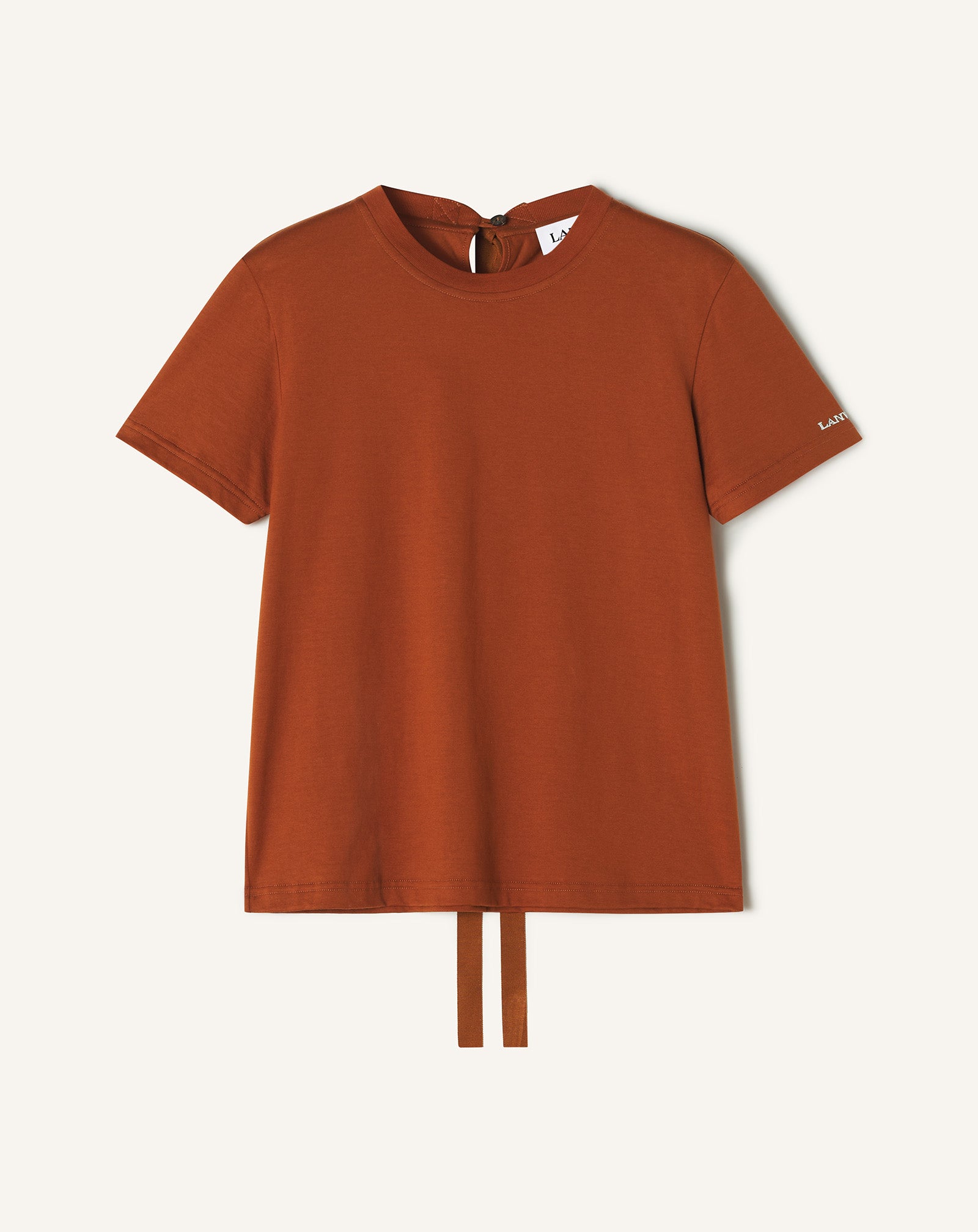 COTTON T-SHIRT WITH RIBBON DETAIL
