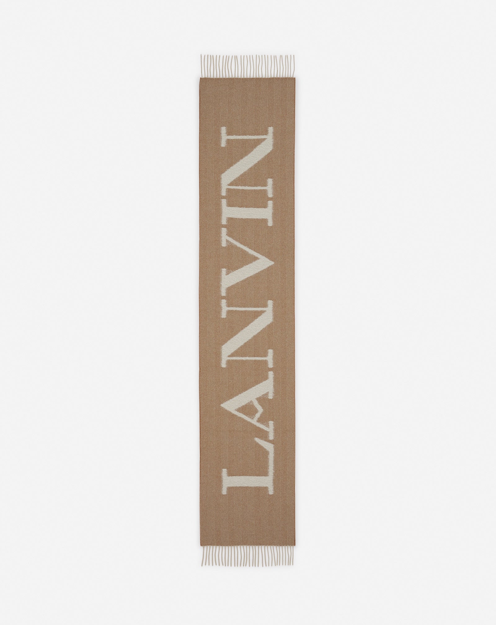 LANVIN SIGNATURE FRINGED WOOL SCARF