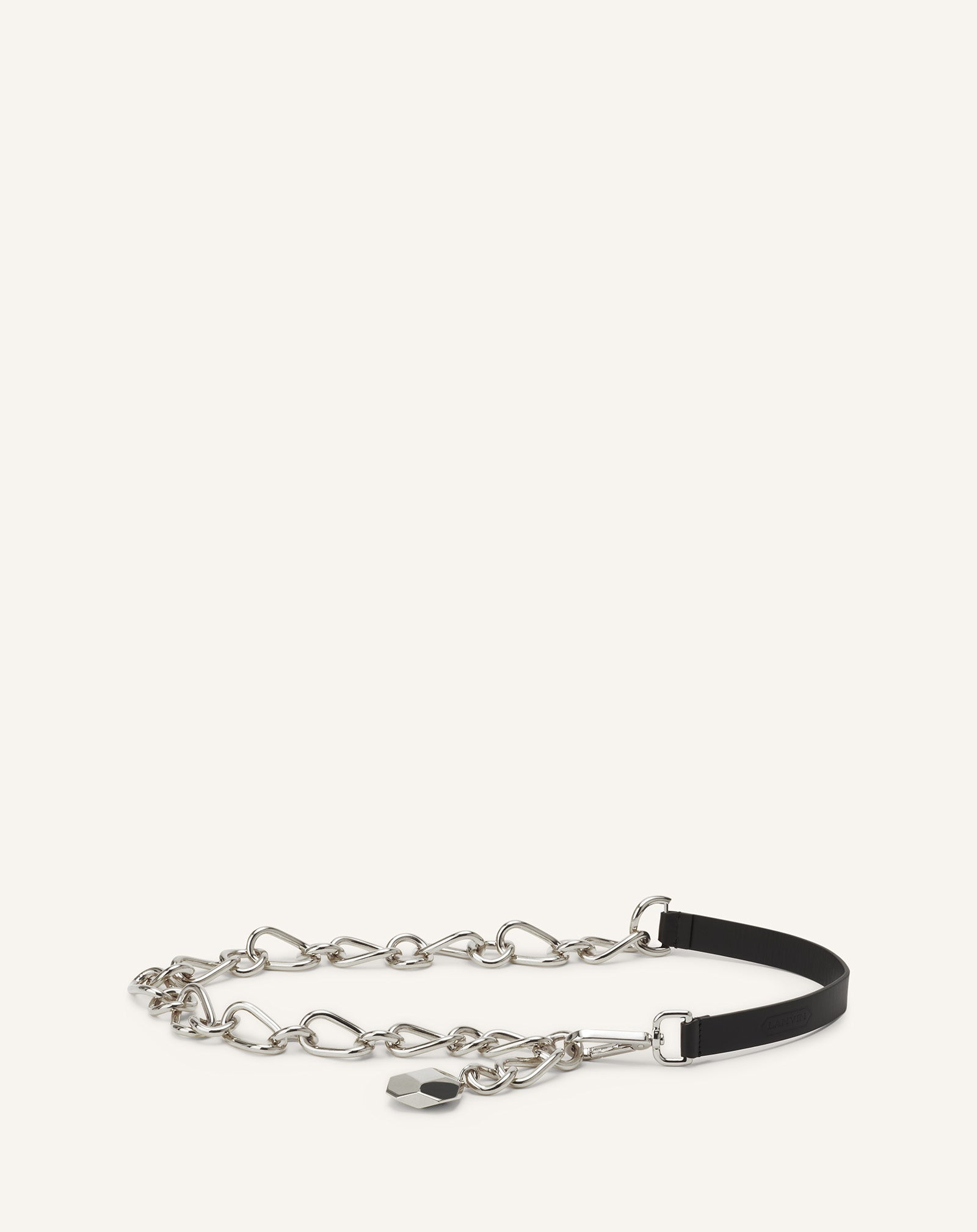 CATCH BY LANVIN LEATHER AND METAL CHAIN BELT