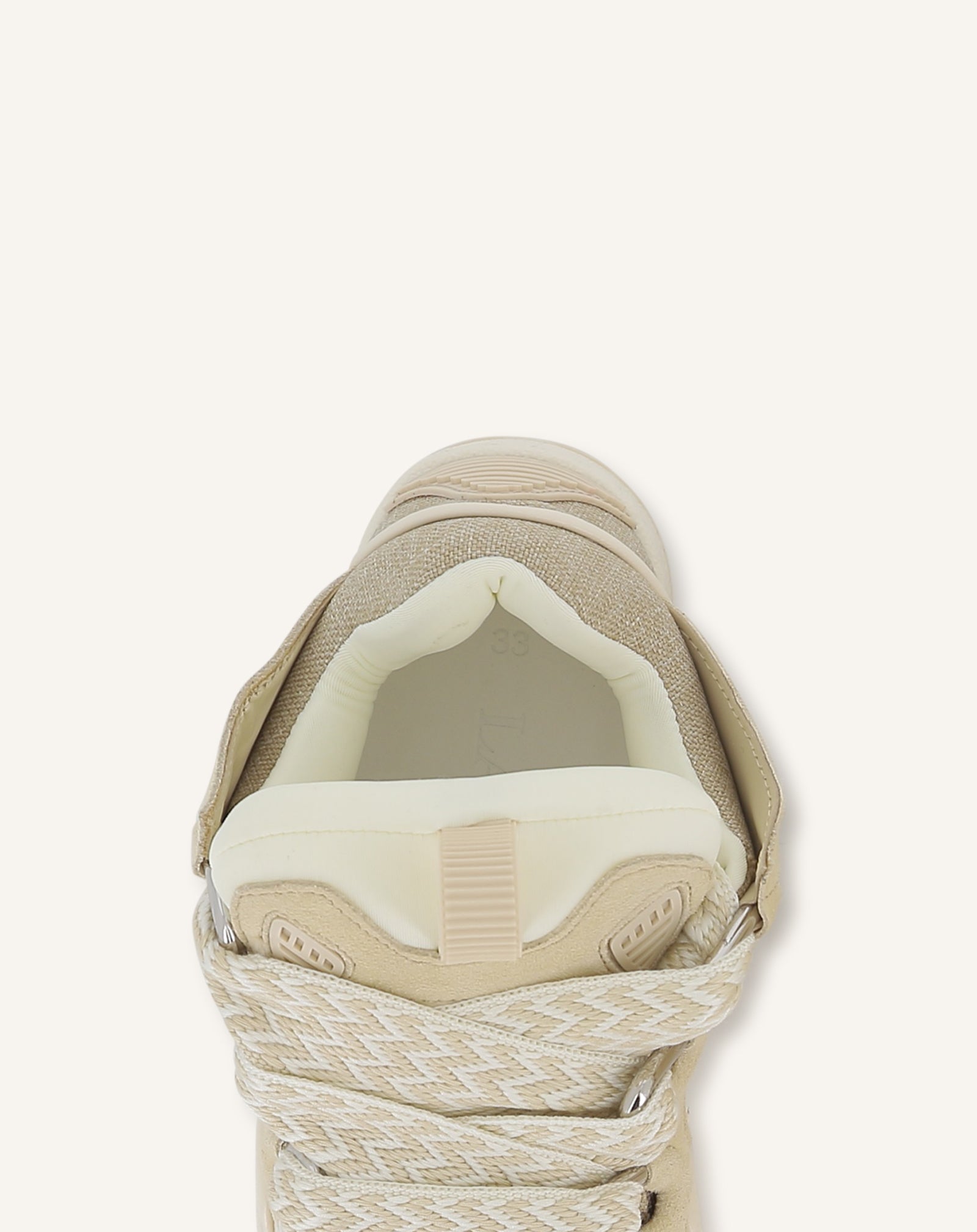 BEIGE LACE-UP TRAINERS