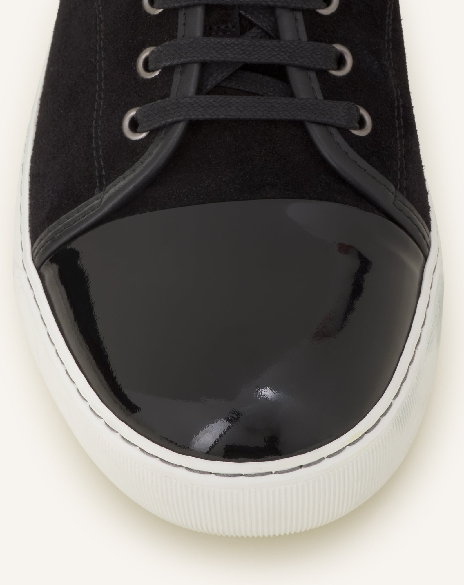 BLACK DBB1 PATENT LEATHER AND SUEDE SNEAKERS
