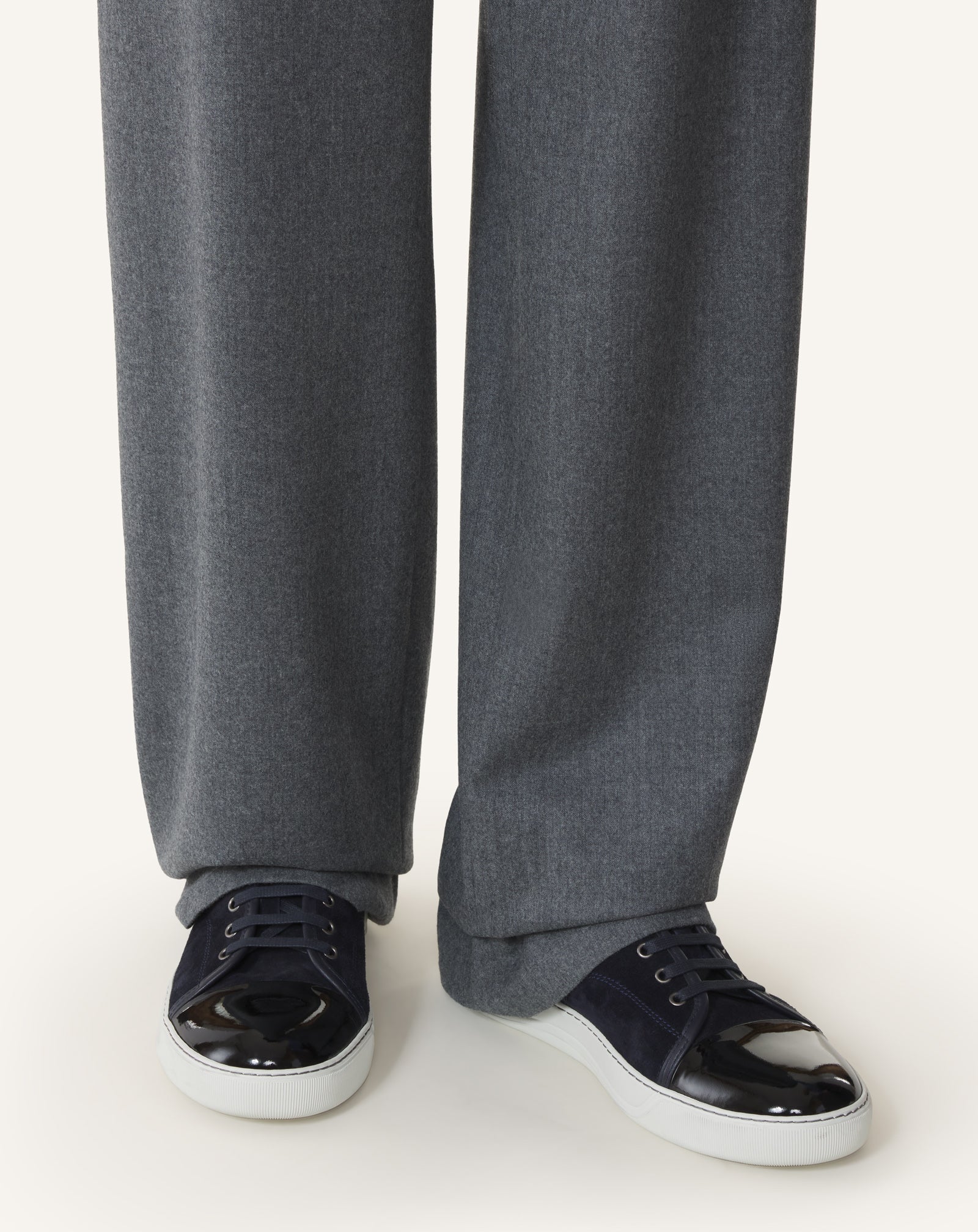 BLUE DBB1 PATENT LEATHER AND SUEDE SNEAKERS