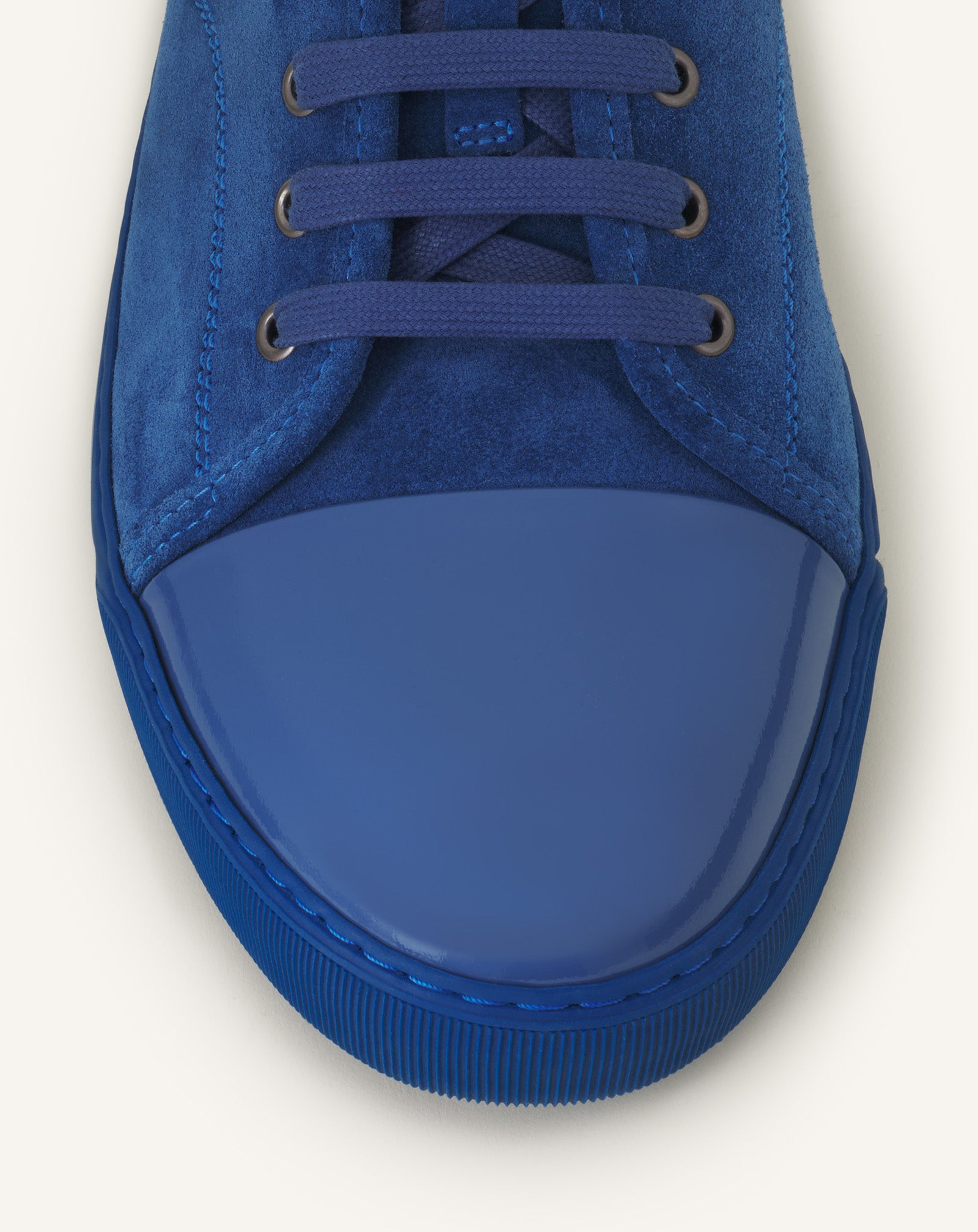 BLUE DBB1 PATENT LEATHER AND SUEDE SNEAKERS