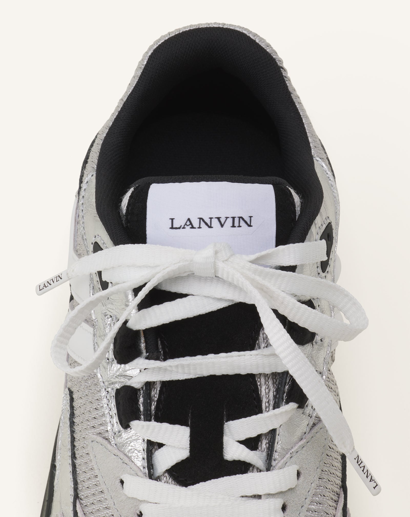 SILVER JLA SNEAKERS IN CRINKLED METALLIC LEATHER