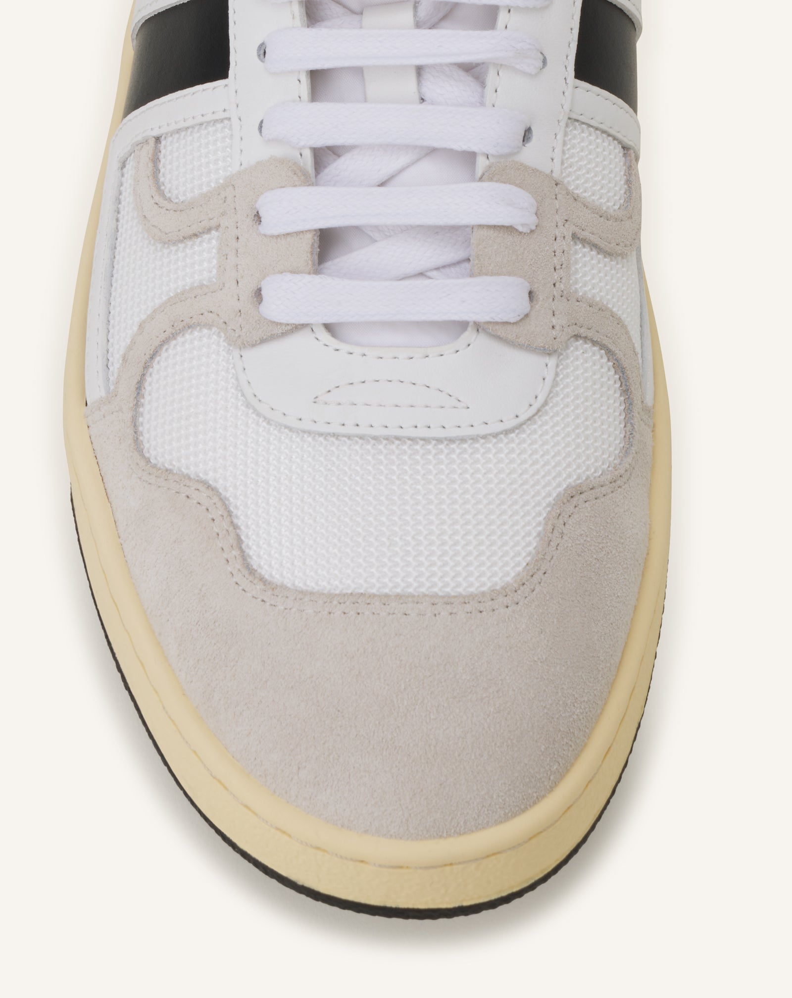 WHITE CLAY SNEAKERS IN MESH AND LEATHER