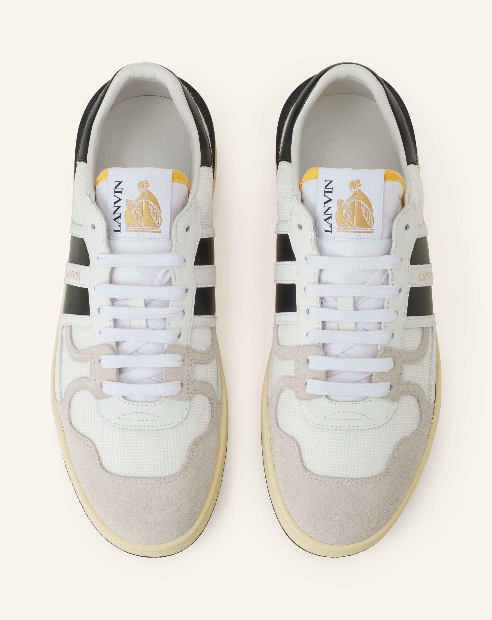 WHITE CLAY SNEAKERS IN MESH AND LEATHER