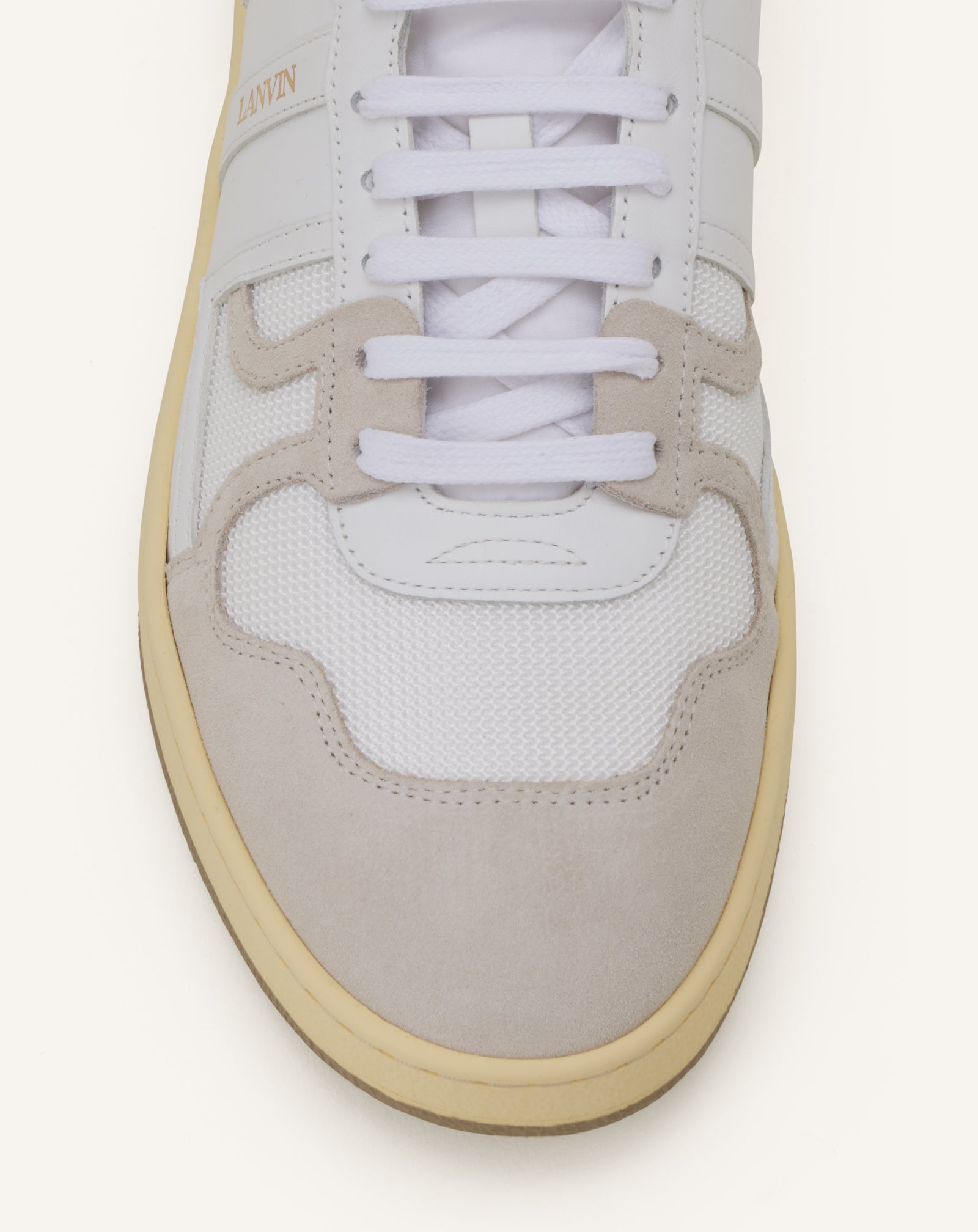 WHITE CLAY SNEAKERS IN MESH AND LEATHER