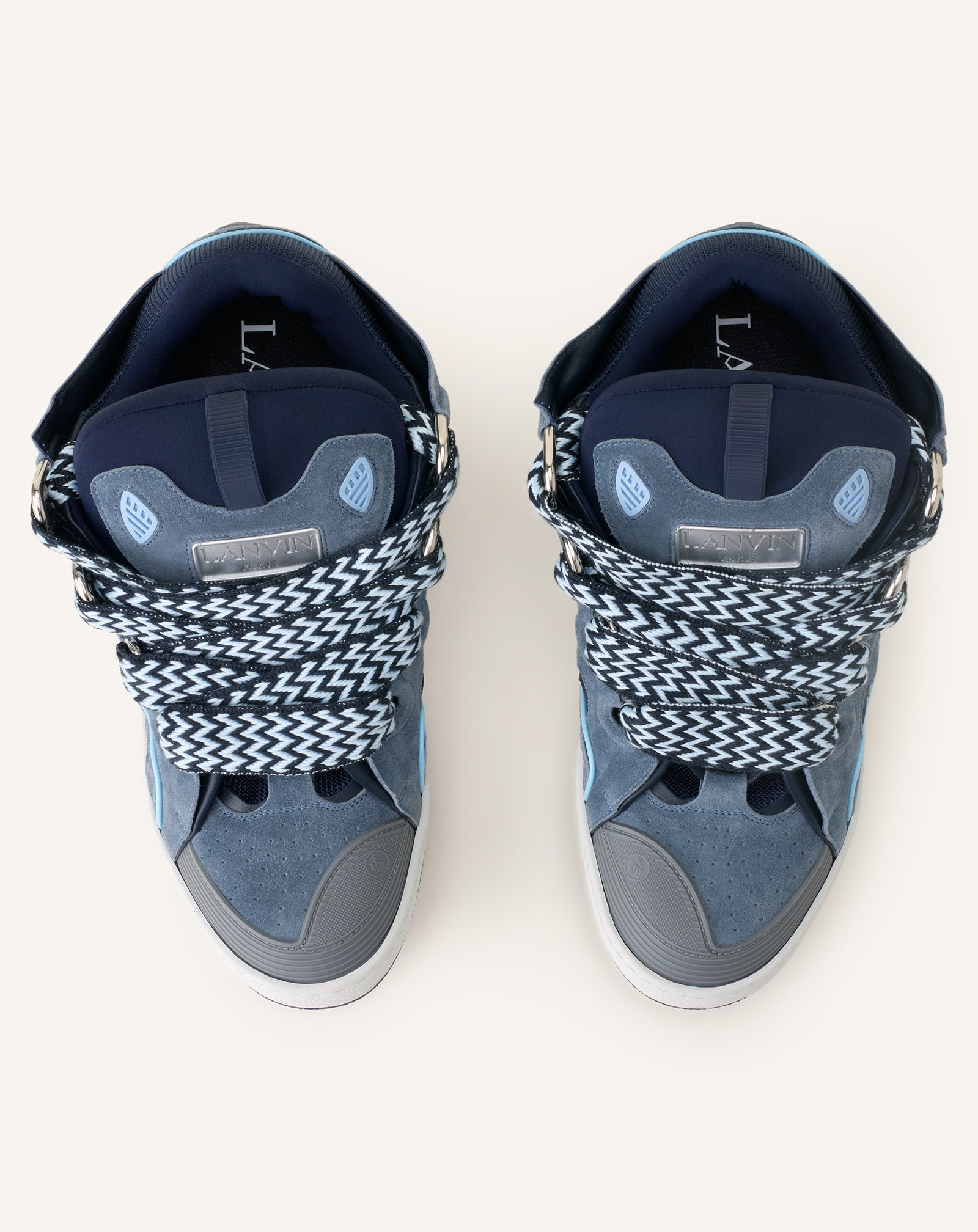 GREY CURB SNEAKERS IN LEATHER