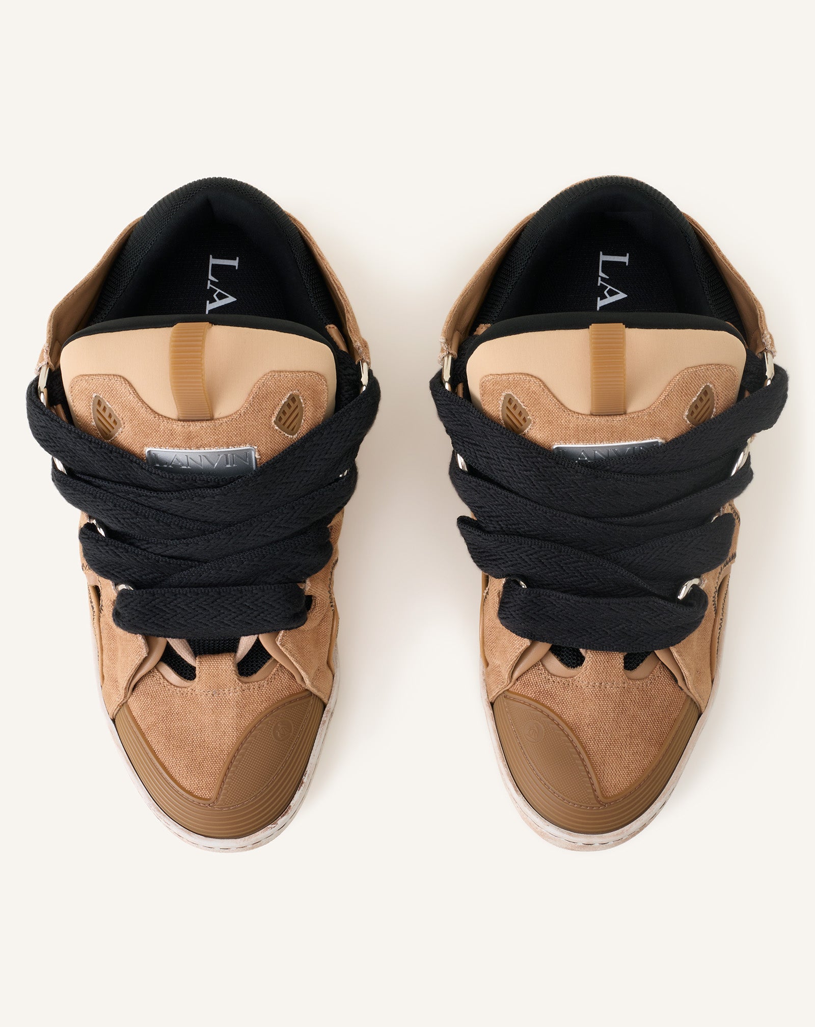 BROWN CURB SNEAKERS IN CANVAS