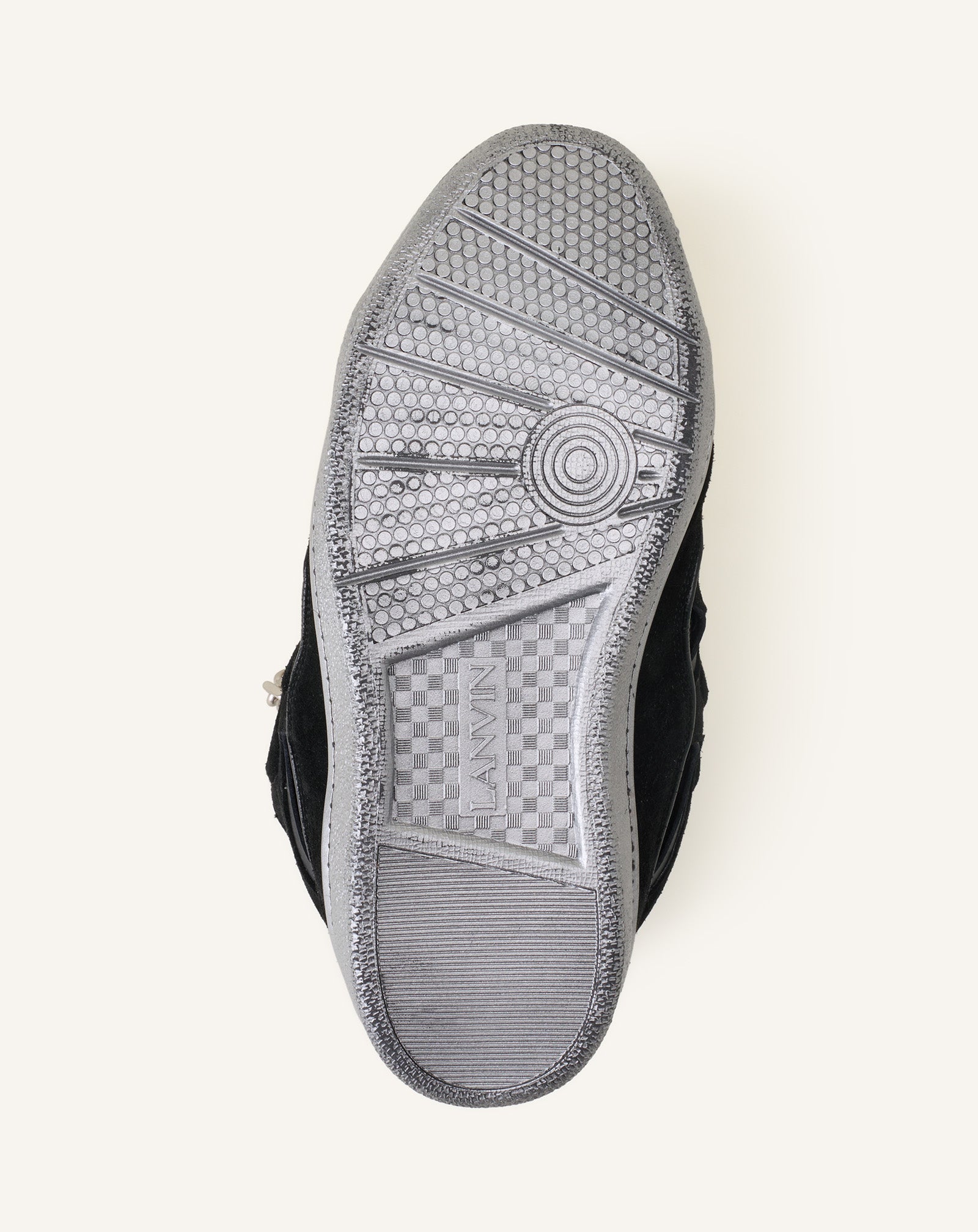 BLACK CURB SNEAKERS ID CHAIN IN SUEDE