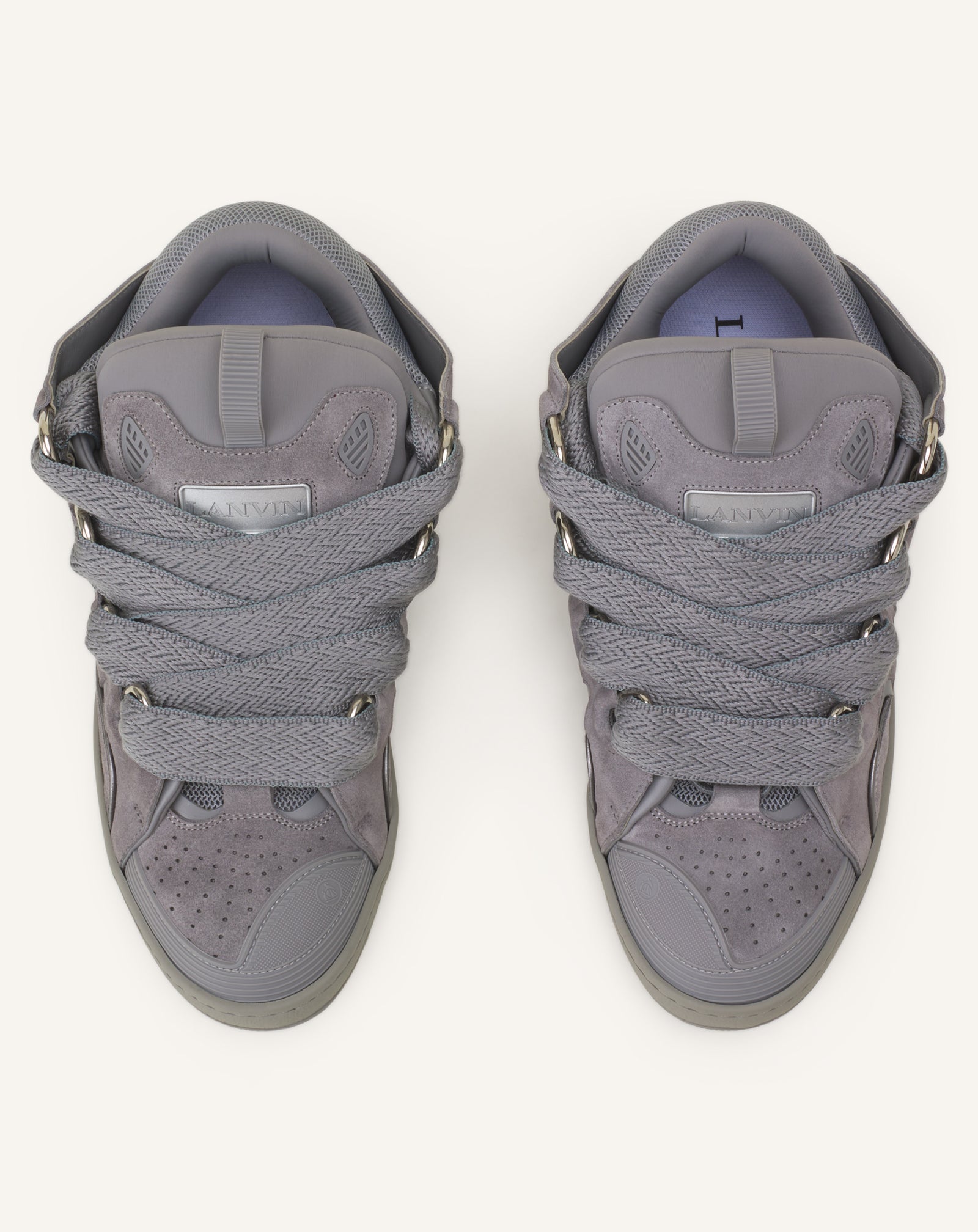 GREY CURB MONOCHROME SUEDE SNEAKERS
