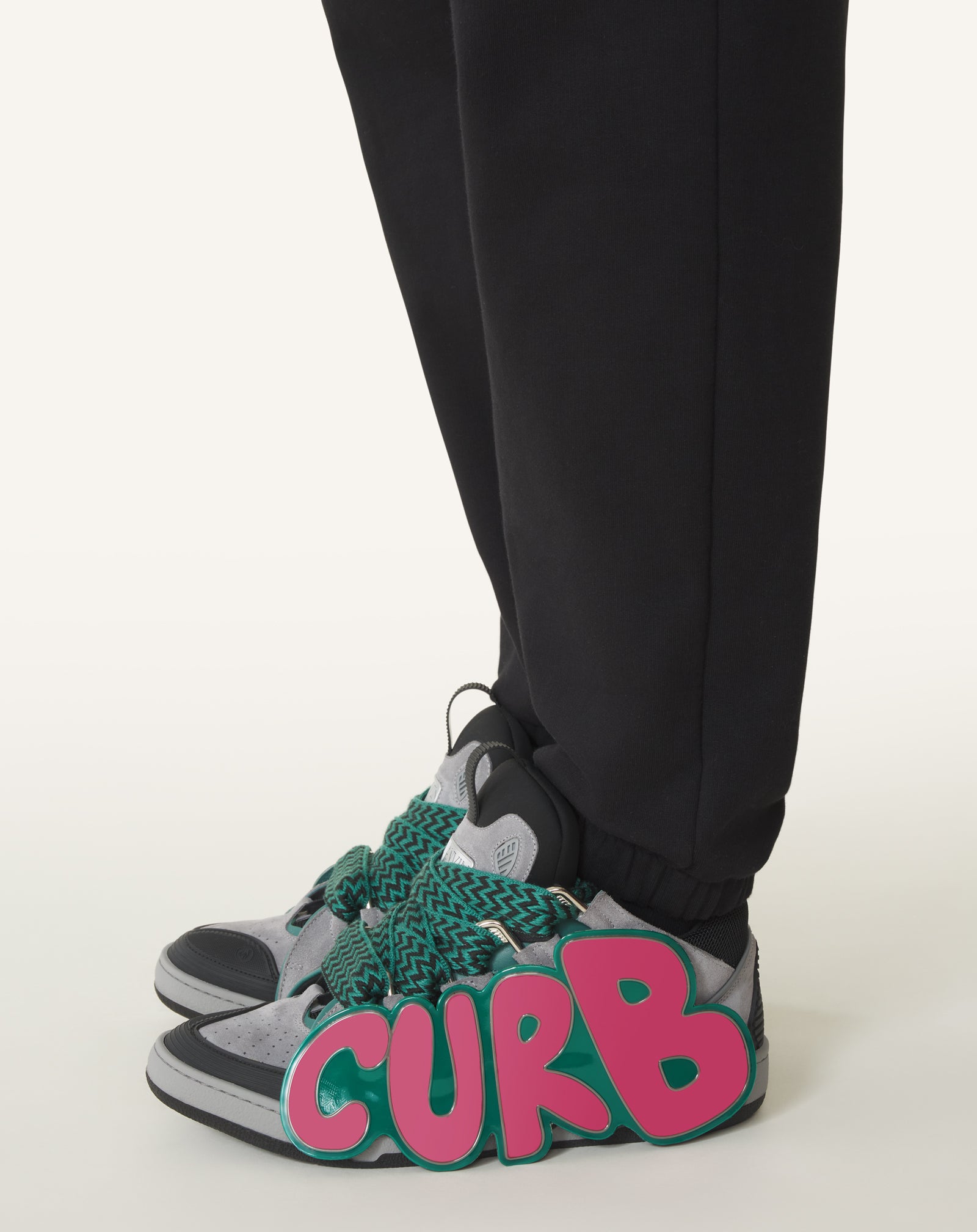 GREEN CURB PATCH  SNEAKERS IN LEATHER