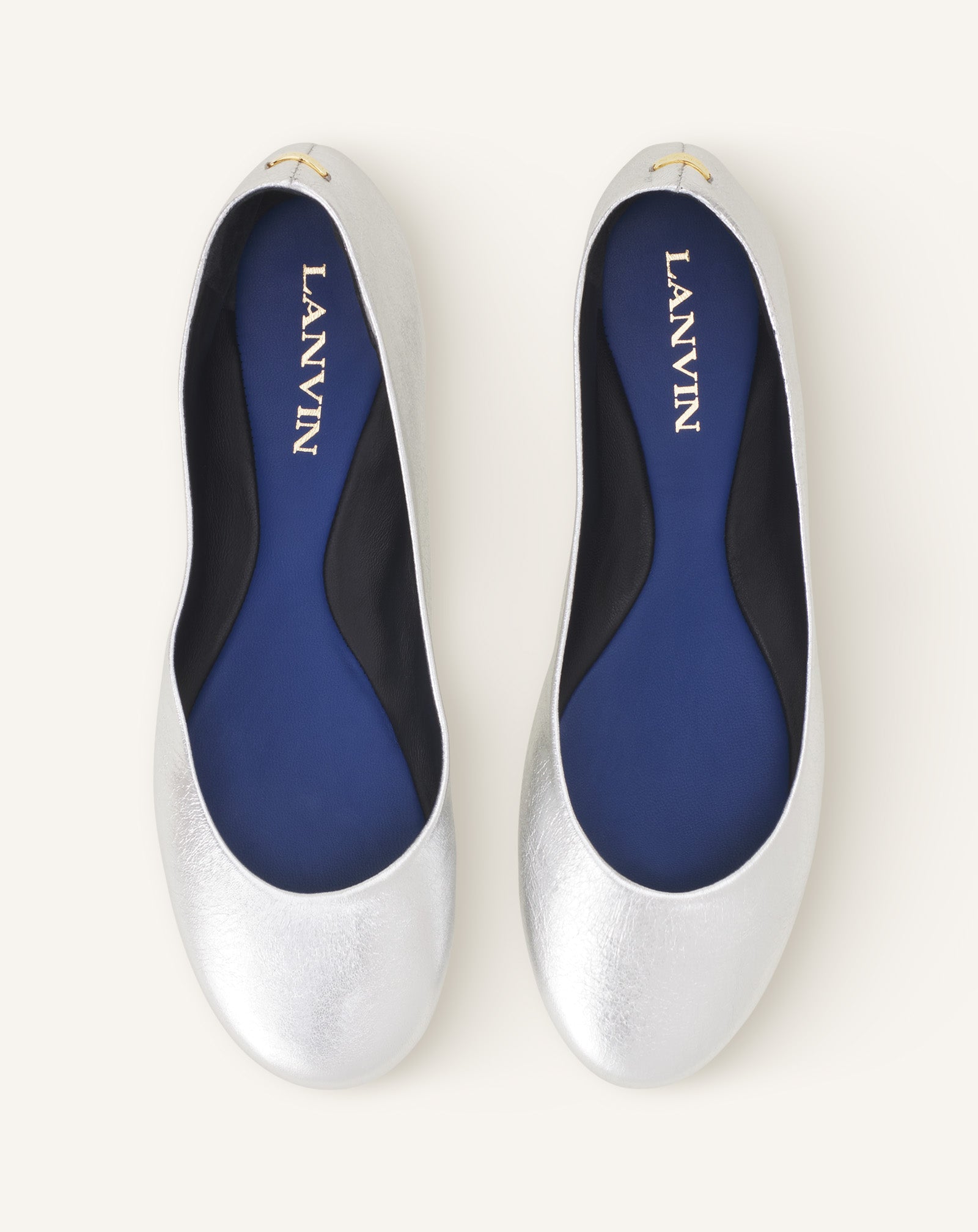 THE BALLERINA FLAT IN METALLIC LEATHER