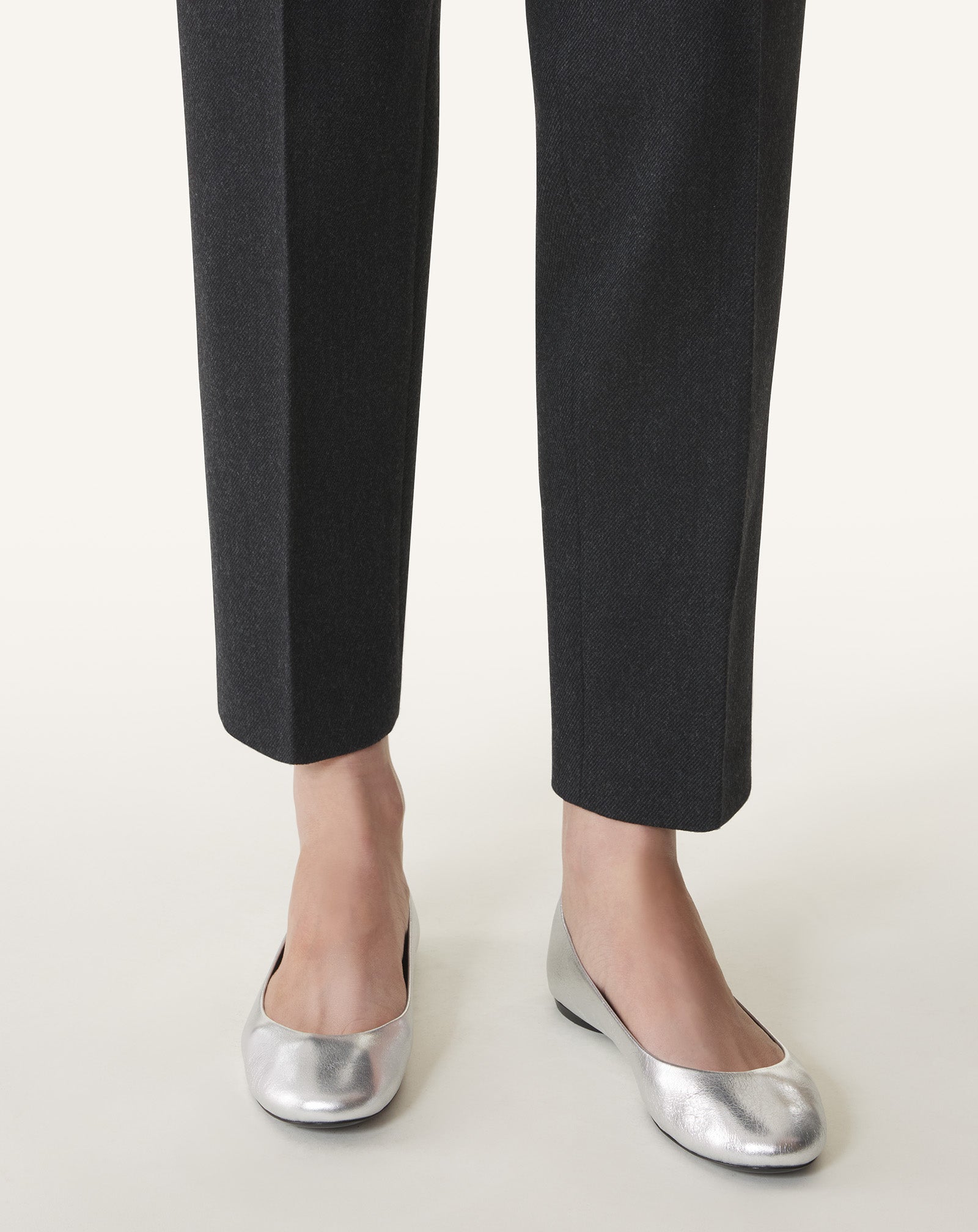 THE BALLERINA FLAT IN METALLIC LEATHER