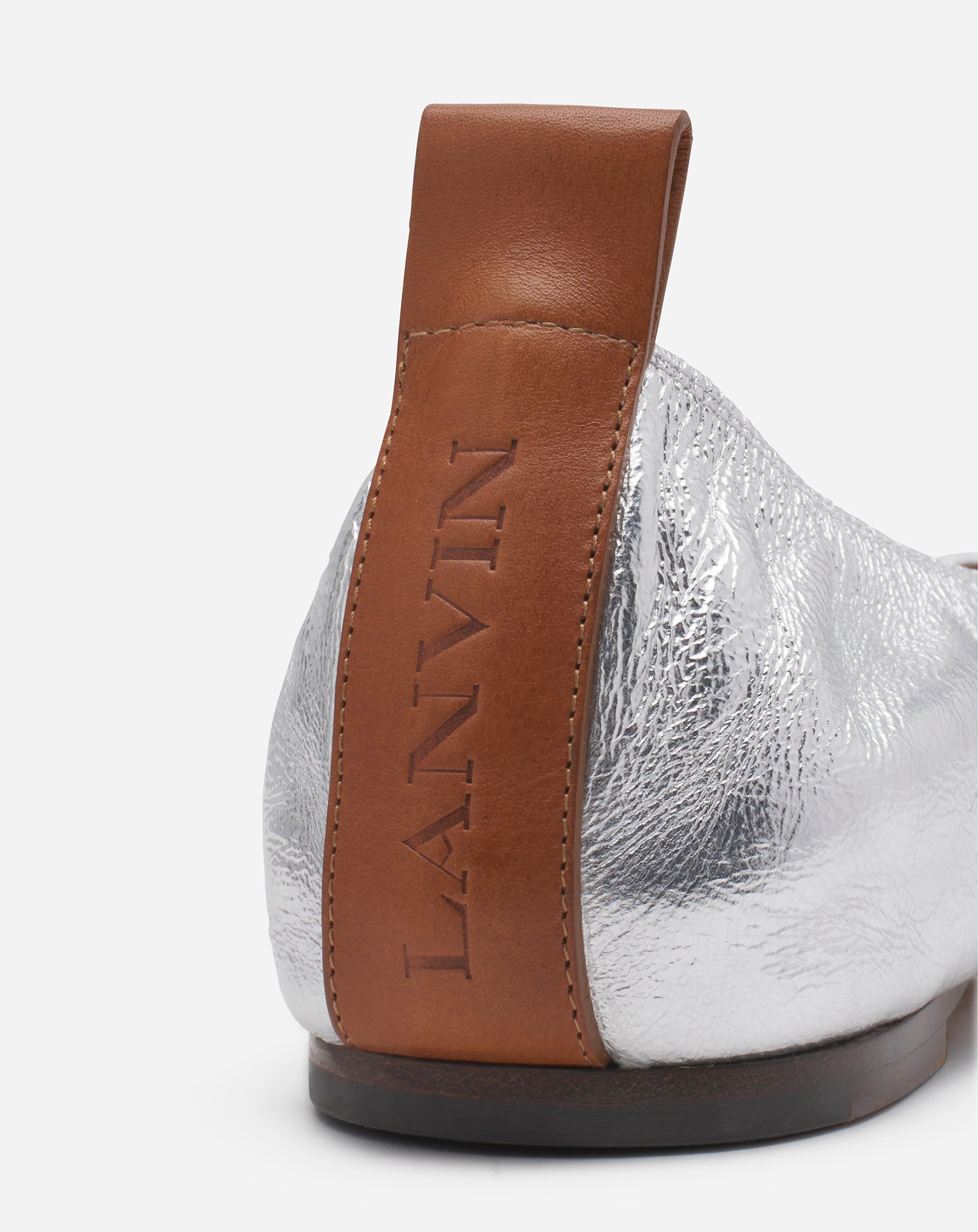 THE BALLERINA FLAT IN METALLIC LEATHER