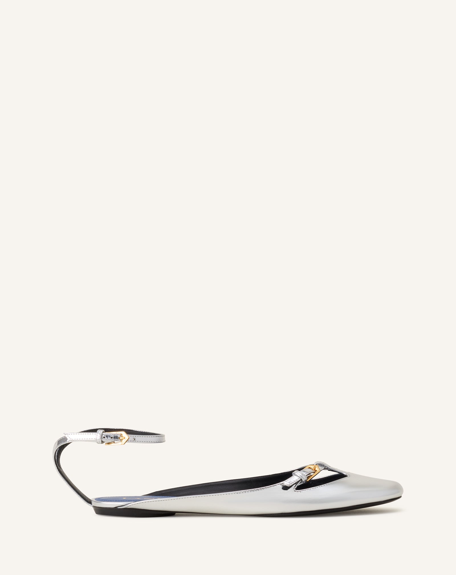 MARY-JANE BALLERINA IN METALLIC LEATHER