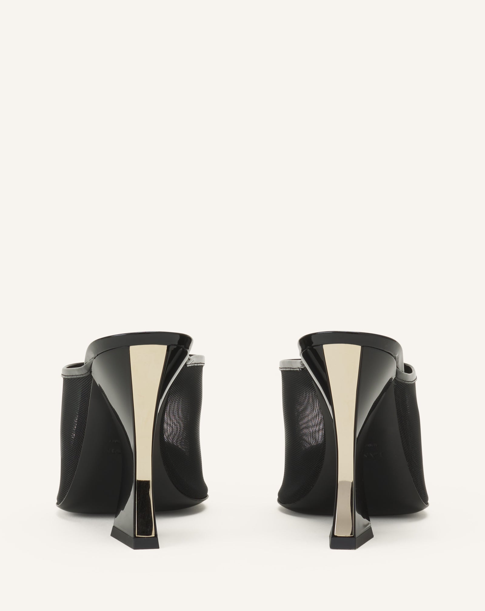 BLACK NOCTURNE MULE IN MESH AND PATENT LEATHER