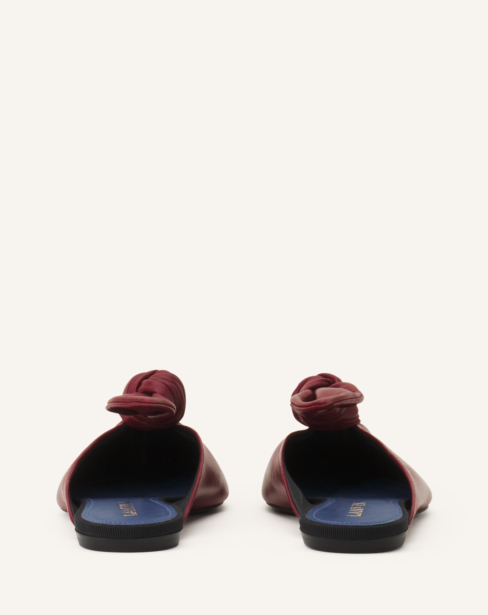 MIDNIGHT STEP LEATHER BOW MULE